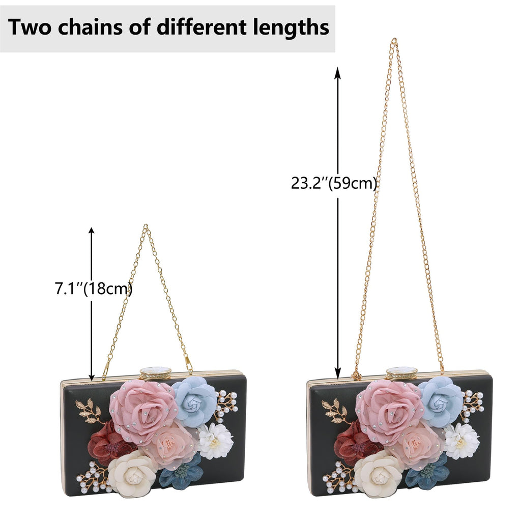 Evening Bag for Women, Flower Wedding Evening Clutch Purse Bride Floral Clutch Bag