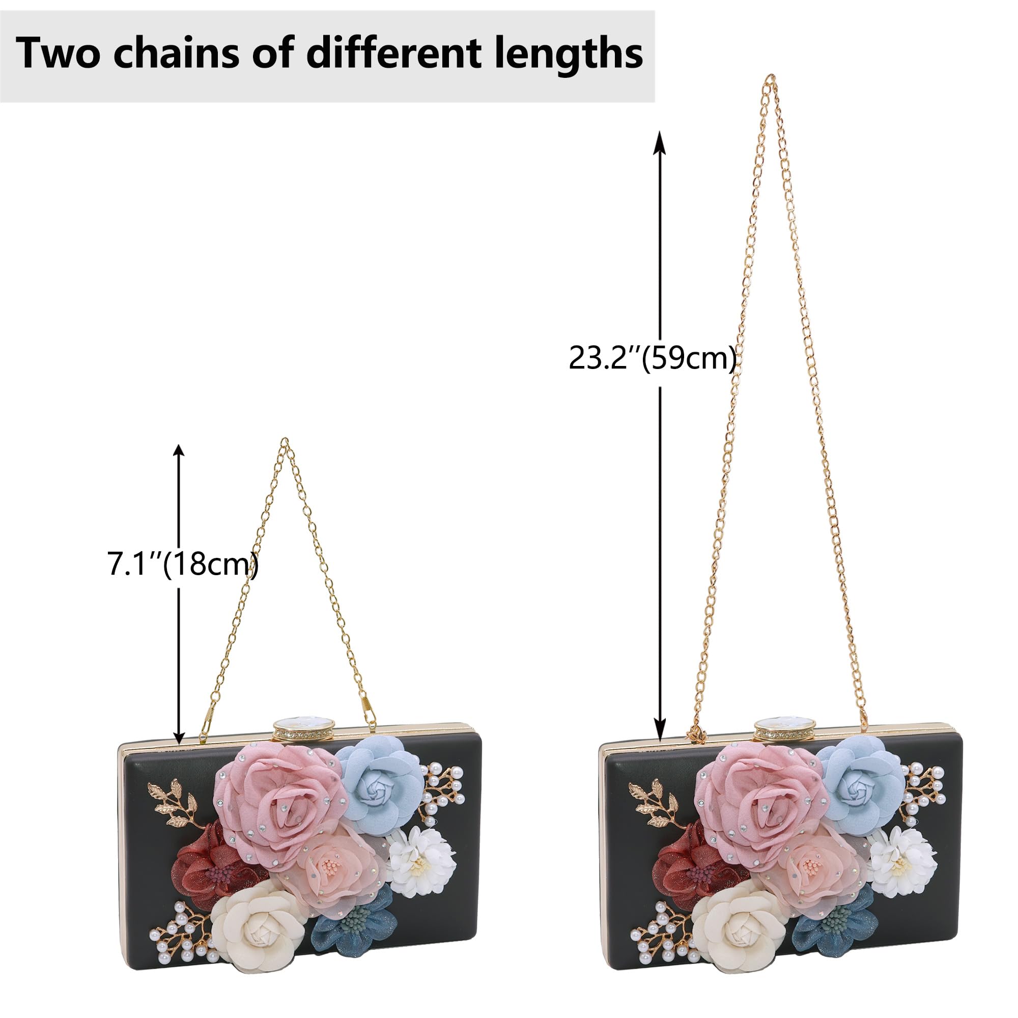 Evening Bag for Women, Flower Wedding Evening Clutch Purse Bride Floral Clutch Bag