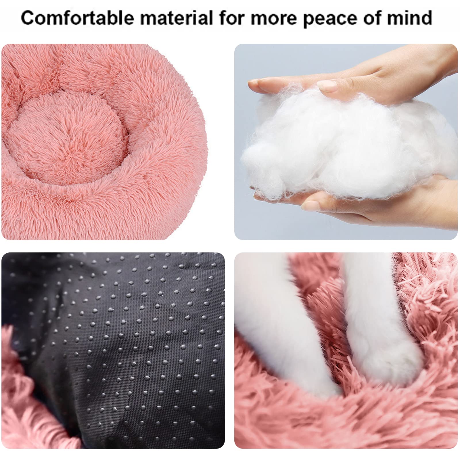 Nisrada Cat Beds for Indoor Cats,15.7 Inch Small Cats Beds, Washable-Round Pet Bed for Puppy and Kitten with Slip-Resistant Bottom