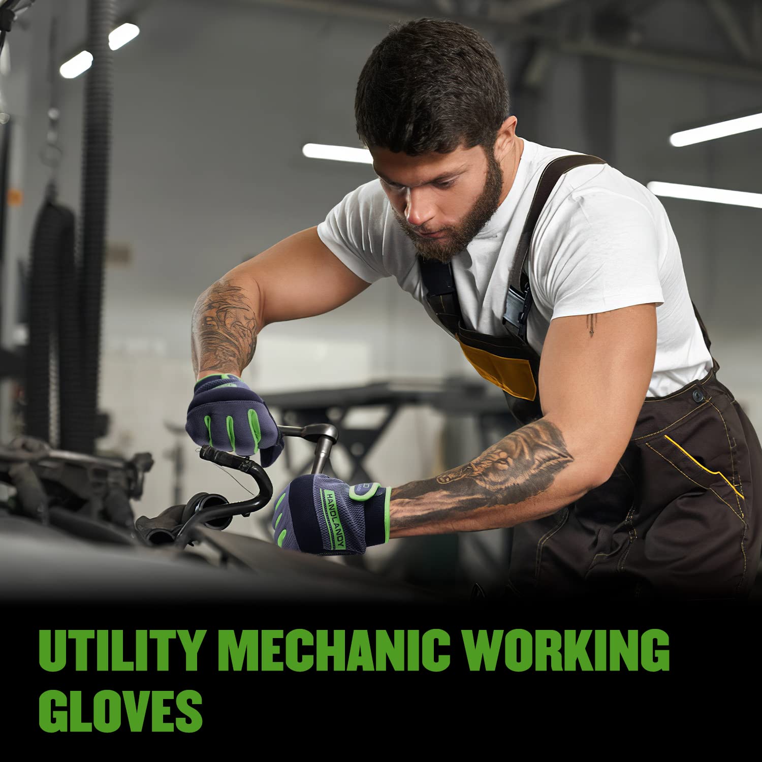 AIGEVTURE Safety Work Gloves Mens & Women, Light Duty Mechanic Gloves Touch Screen, Gardening Work Gloves with Grip,High Dexterity