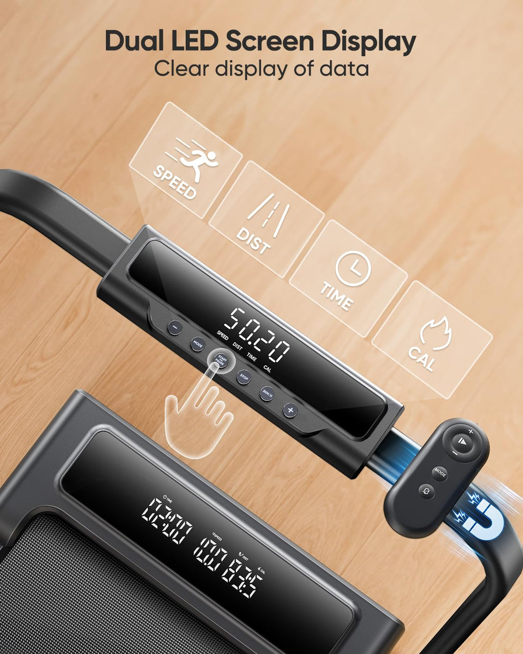 TOPUTURE Foldable Walking Pad with Incline, 4 in 1 Treadmill for Home & Office, 2.5HP Under Desk Treadmill, Portable Compact Treadmills Silent Remote Control, App & LED Display, Installation-Free