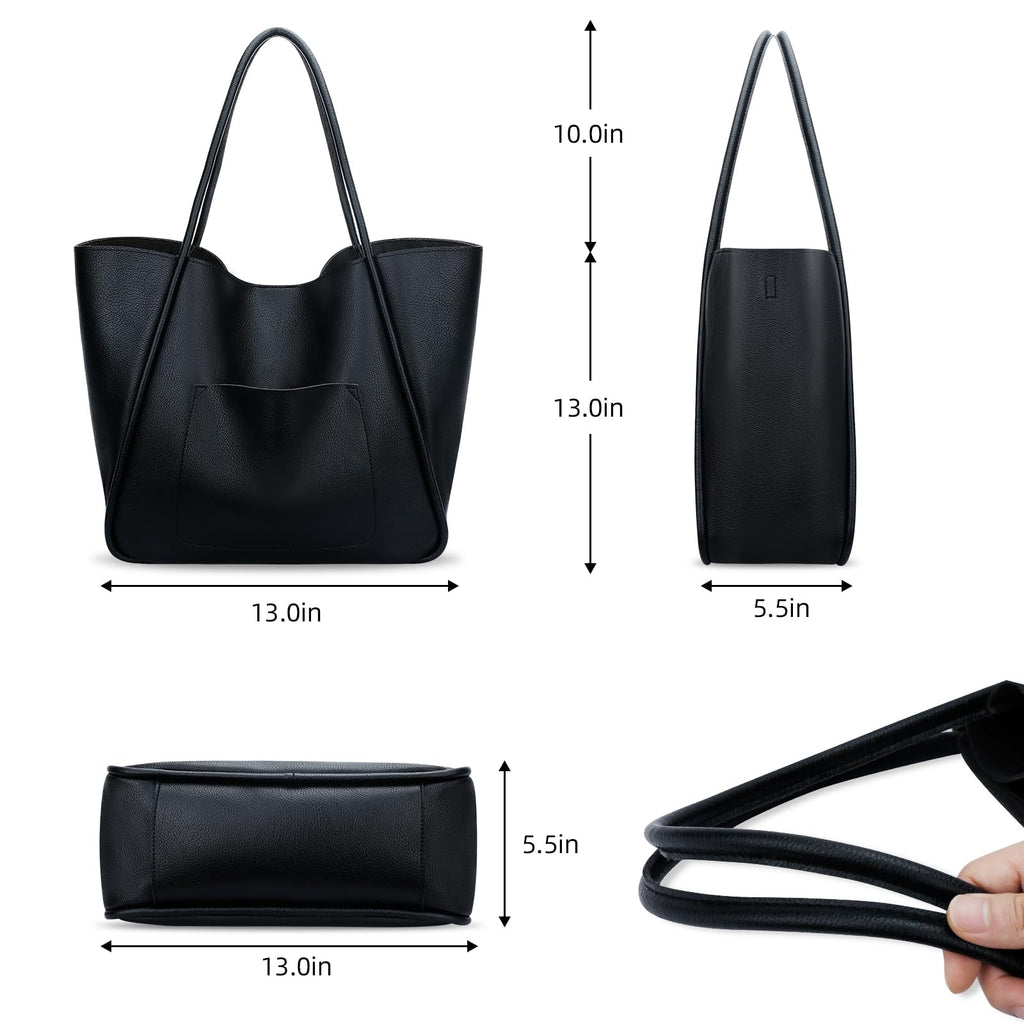 KKXIU Tote Bag for Women Vegan Leather Shoulder Purse Large Capacity Travel Bag