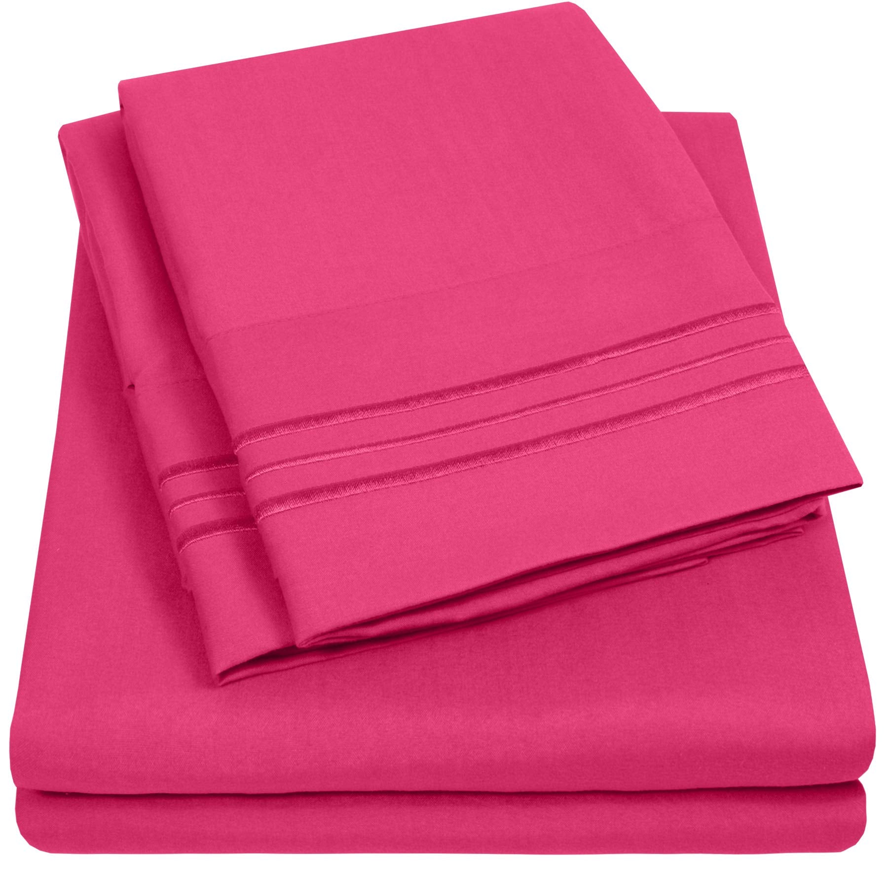 1500 Supreme Collection Extra Deep Pocket Sheets Set - Luxury Soft Bed Sheets, Wrinkle Free, Bedding, Over 40 Colors, 21 inch Extra Deep Pocket, Twin, Black