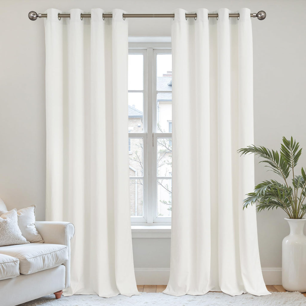 YoungsTex Velvet Black Out Curtains 63 Inches Long for Bedroom, Grommet Thermal Insulated Drapes Room Darkening Privacy for Living Room, Black, 2 Panels, 52 X 63 Inch