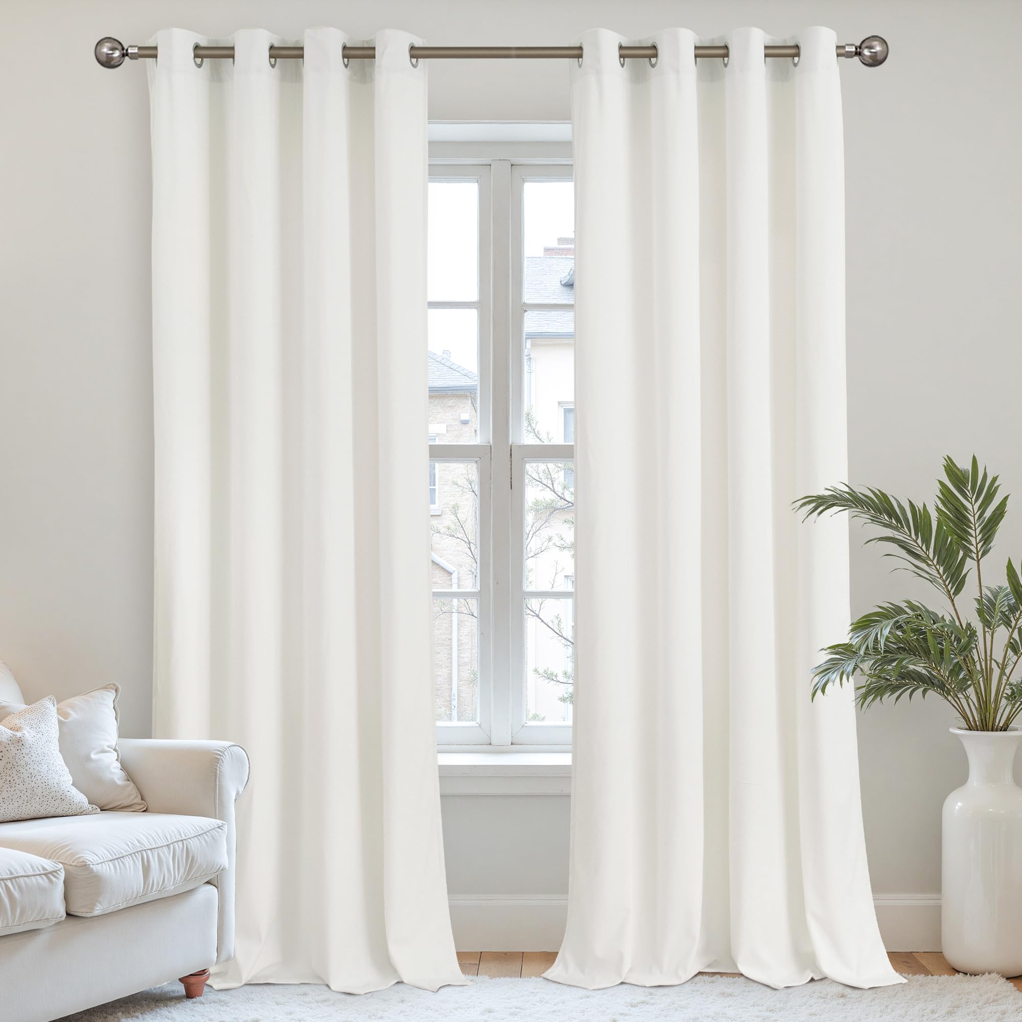 YoungsTex Velvet Black Out Curtains 63 Inches Long for Bedroom, Grommet Thermal Insulated Drapes Room Darkening Privacy for Living Room, Black, 2 Panels, 52 X 63 Inch