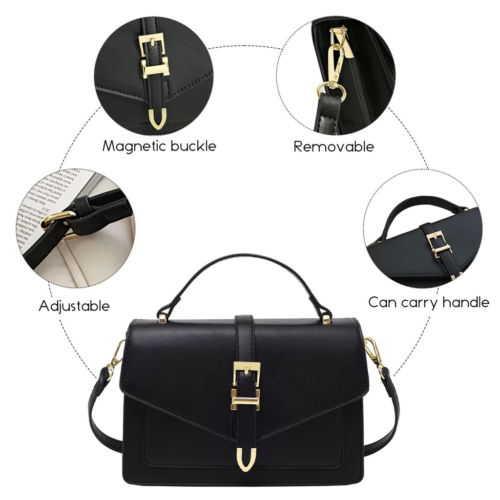 Travistar Crossbody Bags for Women Trendy - Small Cross Body Purse Shoulder Bag Leather Handbags Evening Clutch with 2 Straps | 2 detachable straps