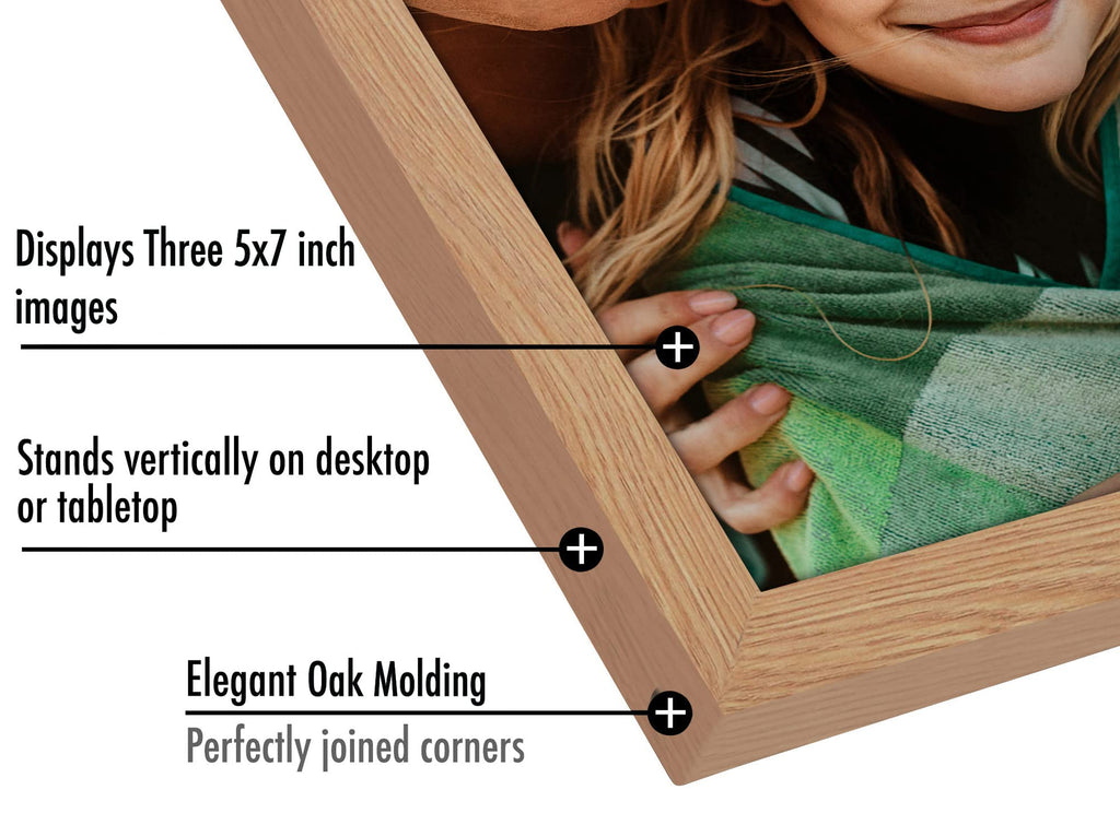 Americanflat Hinged 4x6 Picture Frame with Shatter-Resistant Glass - Double Picture Frames with Engineered Wood - Signature Collection - Photo Frame for Tabletop Display - Black