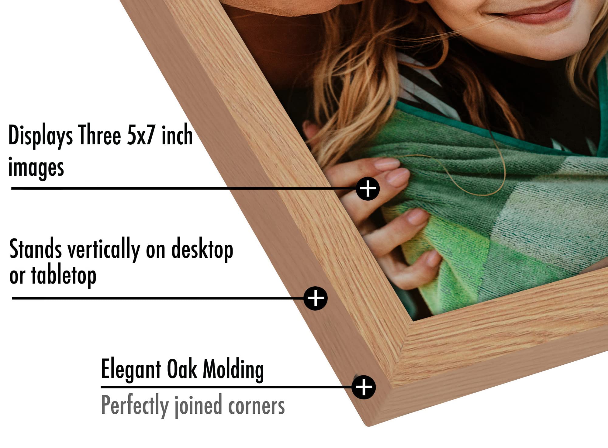 Americanflat Hinged 4x6 Picture Frame with Shatter-Resistant Glass - Double Picture Frames with Engineered Wood - Signature Collection - Photo Frame for Tabletop Display - Black