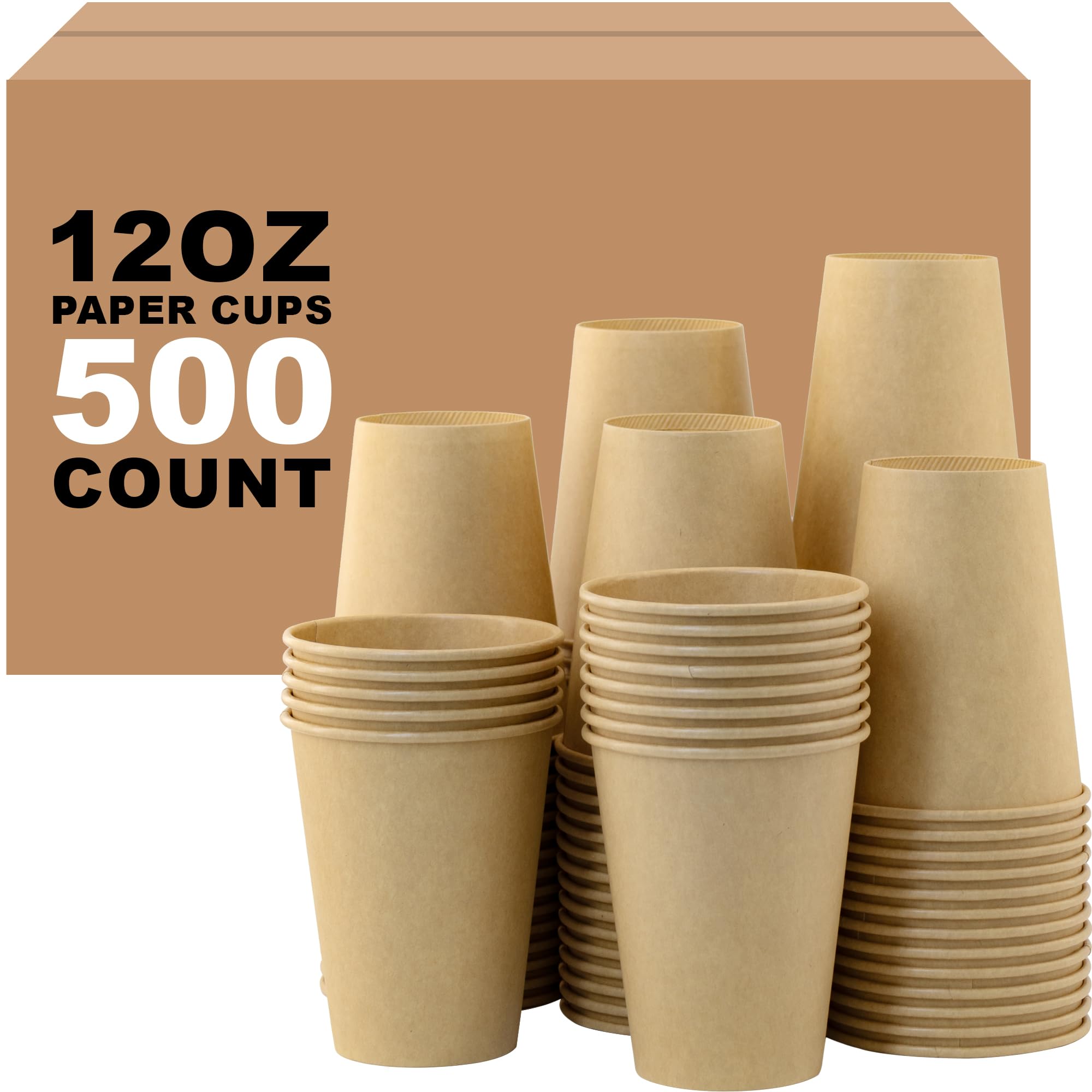 16 oz 100 Pack Corrugated Ripple Wall Disposable Coffee Cups with Lids and Straws, Heavy Duty Insulated Cups for Hot Beverage or Cold Drinks, Bulk for Restaurants, Offices, Coffee Shops(Black)