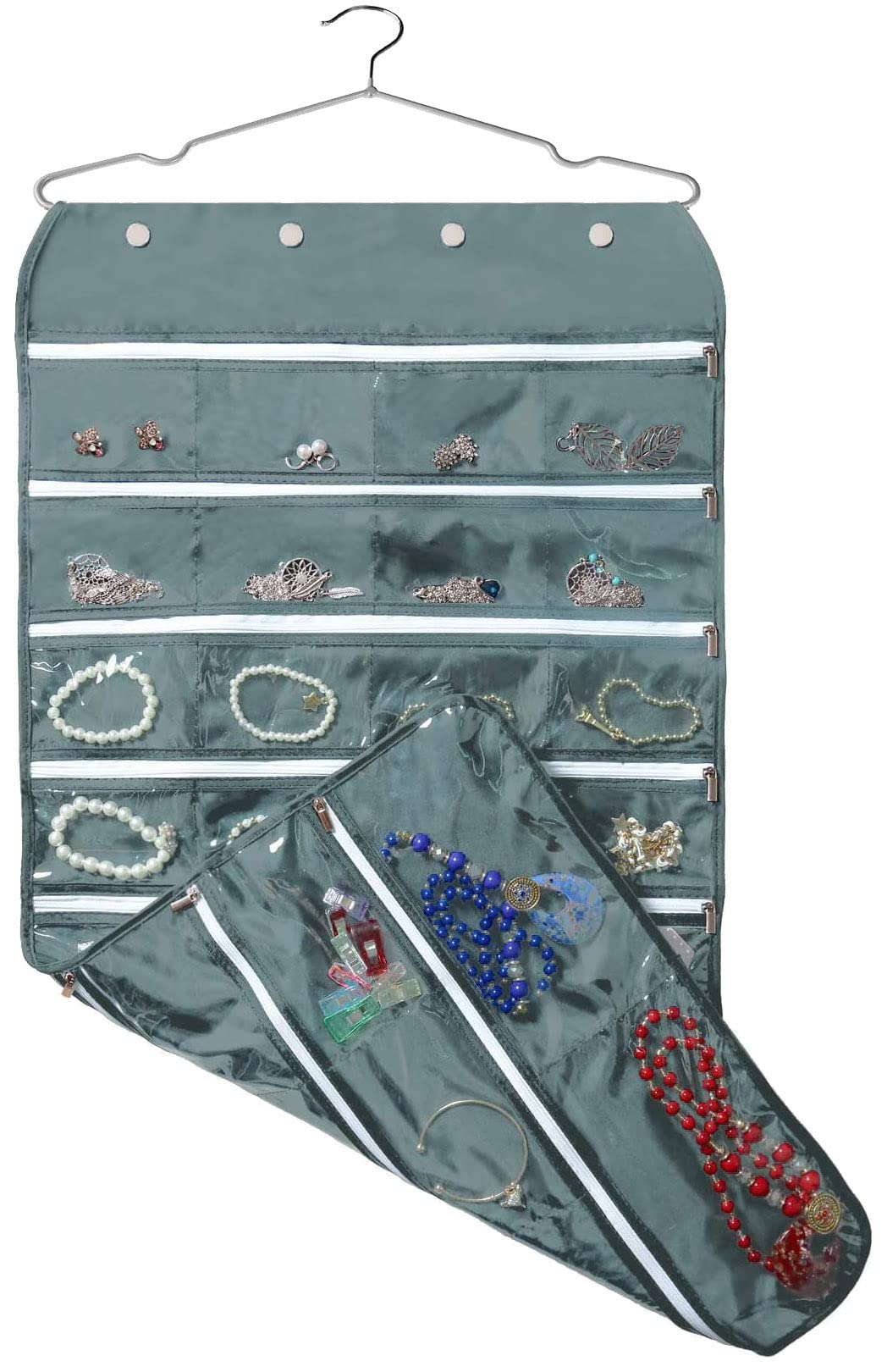BB Brotrade Hanging Jewelry Organizer,Accessories Organizer,80 Pocket Organizer for Holding Jewelries（Beige）