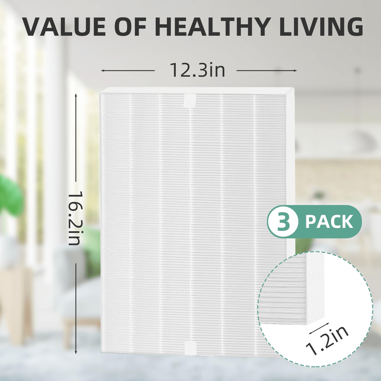 115115 Replacement Filter A Size 21 - Compatible with Winix Plasmawave C535 5300 5300-2 6300 6300-2 P300 Air Purifier(Pack of 3) by APPLIANCEMATES