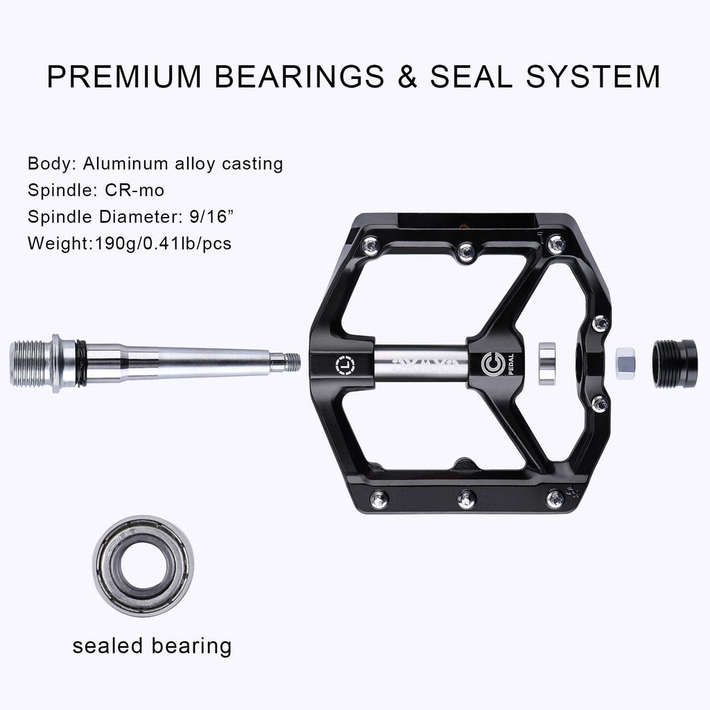 CXWXC Road/MTB Bike Pedals - Aluminum Alloy Bicycle Pedals - Mountain Bike Pedal with Removable Anti-Skid Nails