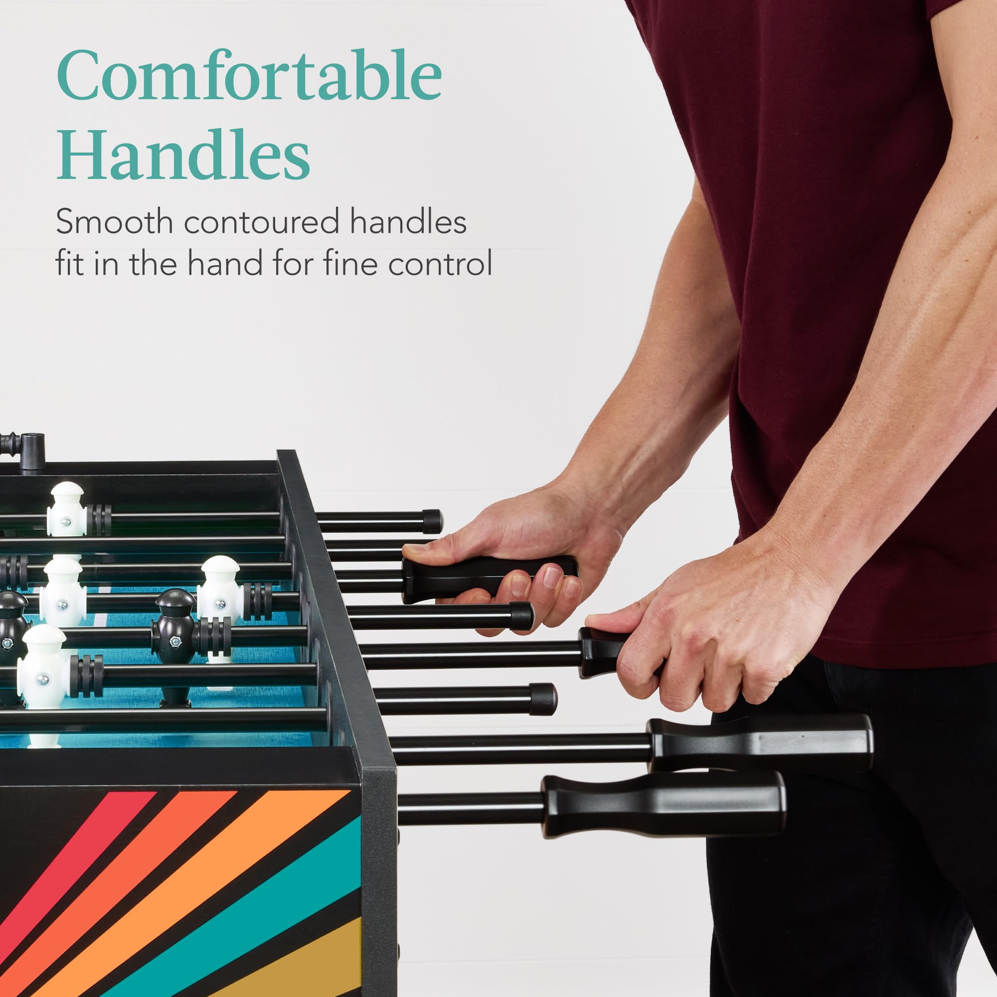 Best Choice Products Full Size 54 Inch Regulation Foosball Table for Home, Game Room - Includes 2 Balls, 2 Cup Holders