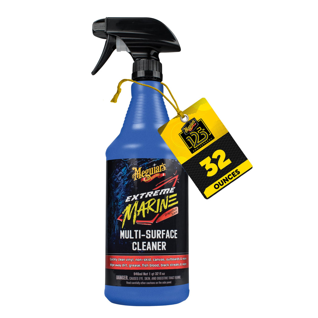 Meguiar's Extreme Marine Multi-Surface Cleaner M180332 - Pro Multi-Surface Cleaner for RV and Marine Detailing, Removes Dirt Grime & Stains from Vinyl, Gel Coat, Non Skid, Carpet and More, 32 Oz Spray