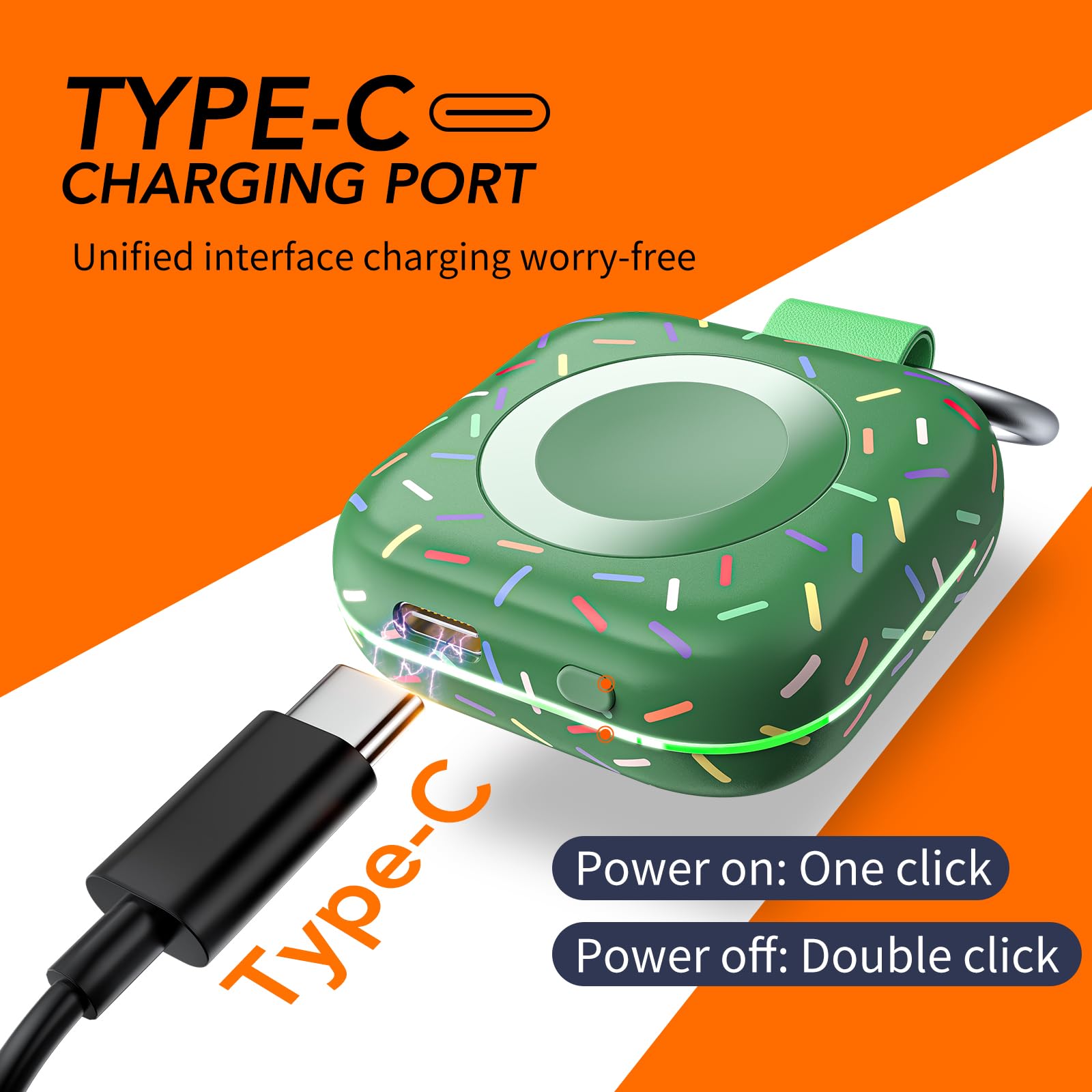 HUOTO Portable Charger for Apple Watch,Wireless Magnetic iWatch Charger 1200mAh Power Bank Travel Keychain Accessories Smart Chargers for Apple Watch Series 11/10/9/8/7/6/SE/5/4/3/2/1/UItra/UItra 2