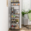 5 Tier Coffee Bar Station, Kitchen Stand with 4 S-Shaped Hooks, Farmhouse Corner Coffee Bar Cabinet for Small Spaces, Bakers Rack for Kitchen, Entryway, Living Room, 13.43"D x 18.93"W x 53.31"H