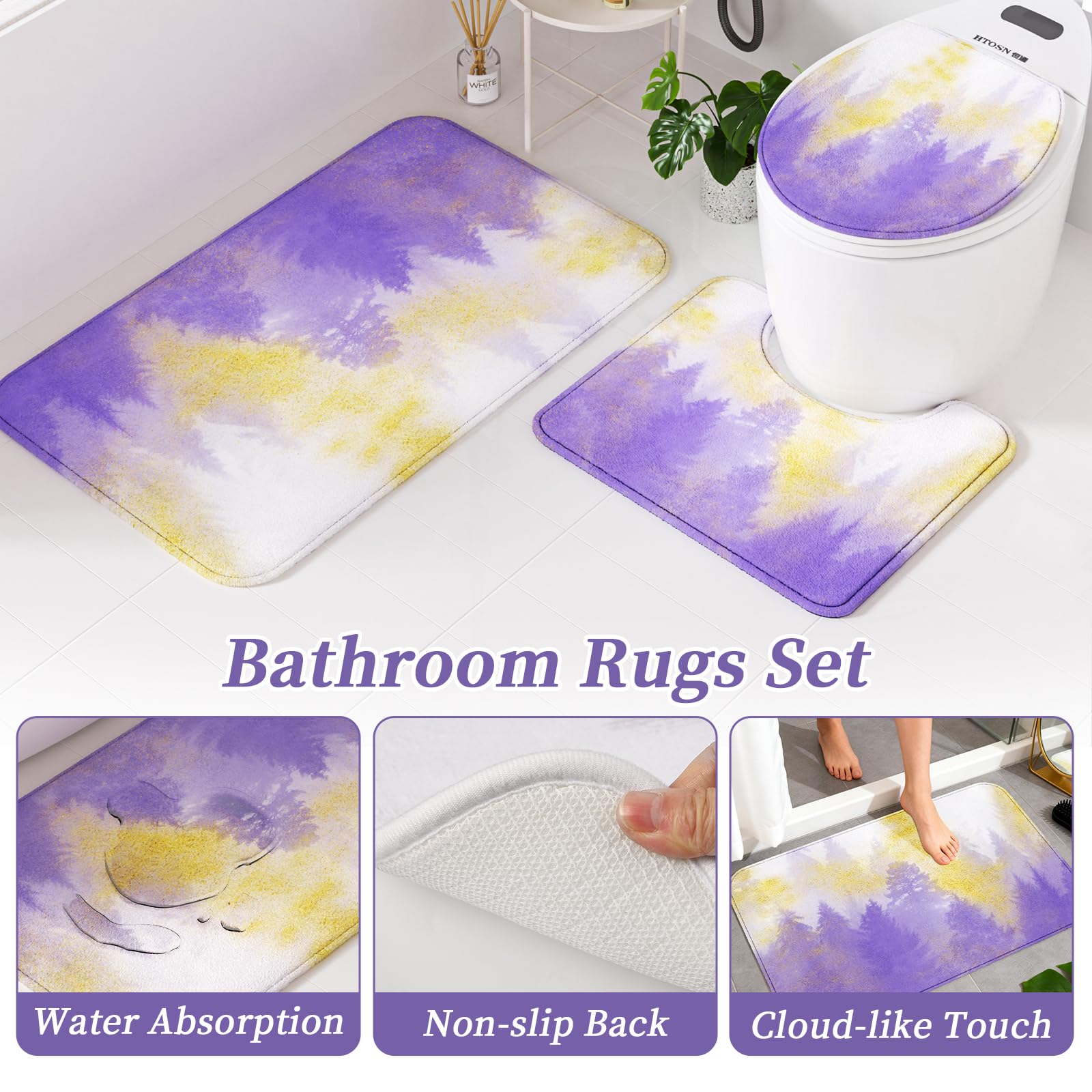 XLHOMO 24 PCS Black Bathroom Accessories Set with Shower Curtain and Rugs, Bathroom Decor Set with Trash Can, Toilet Brush, Soap Dispenser, Toothbrush Holder, Tumbler, Soap Dish and Jars