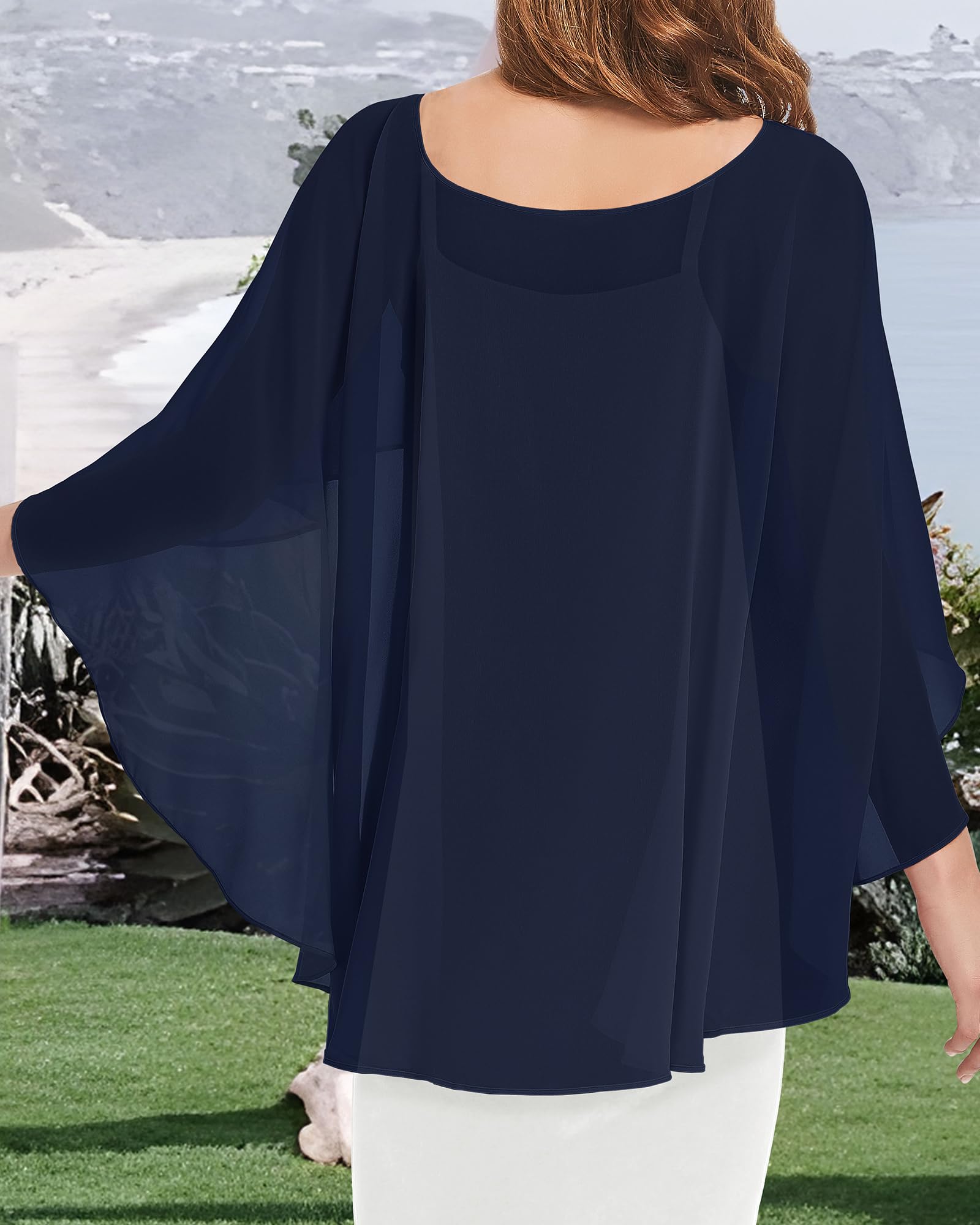 Womens Capelets Shawls and Wraps for Evening Dress Chiffon Capes Wedding Cover Up