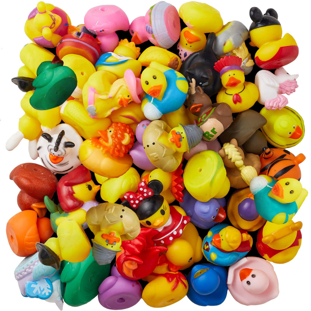 30 Pack Rubber Duck for Jeeps Ducking - 2" Bulk Floater Duck for Kids - Baby Bath Toy Assortment - Party Favors, Birthdays, Bath Time, and More (30 Varieties)
