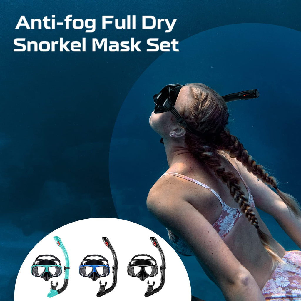 Nearsighted Snorkel Gear, Nearsighted Dry Snorkel Mask Set for Adult Youth, Nearsighted Anti Fog Diving Mask with Detachable Camera Mount & Adjustable Strap for Scuba Diving, Snorkeling, Freediving
