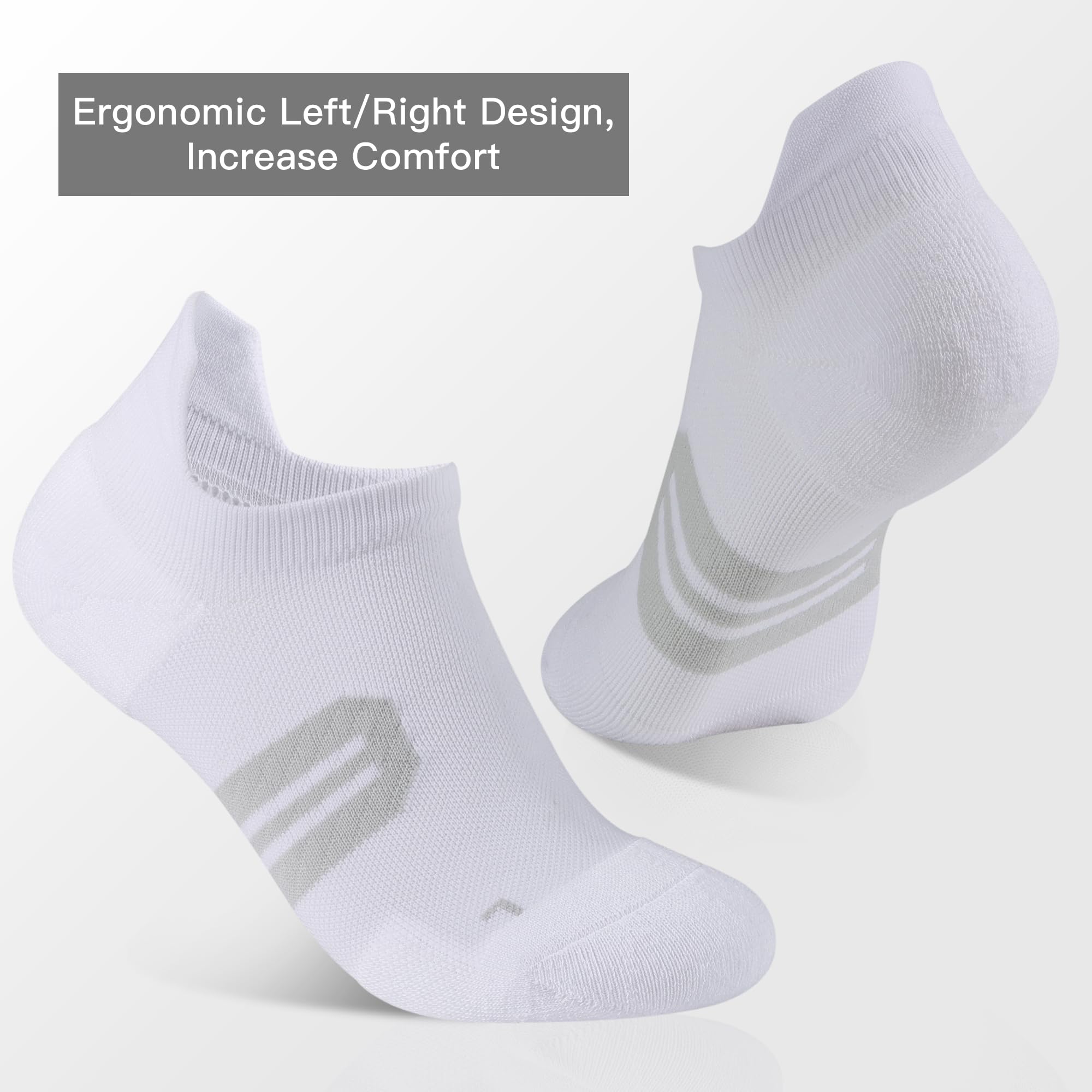 BUDERMMY Womens Ankle Compression Socks with Arch Support Athletic Low cut Running Socks for Women Workout Cushion 5 Pairs