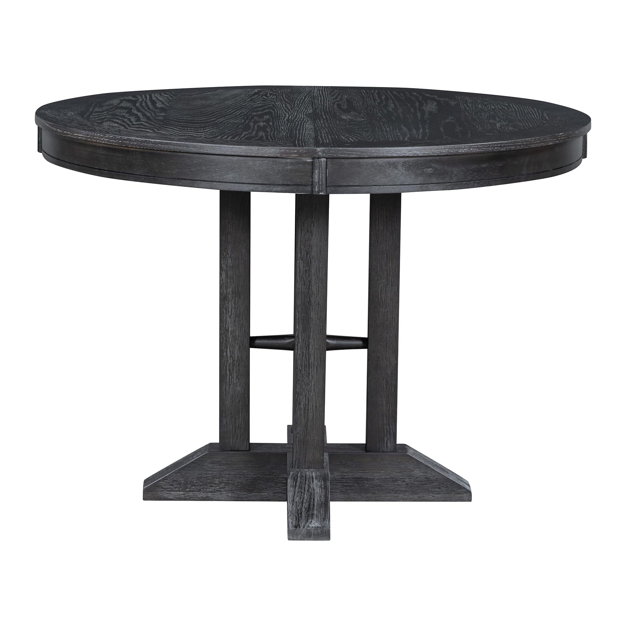 LUMISOL Round Dining Table for 4-6 People, 41"-57" Extendable Kitchen Table with 16" Removable Leaf for Small Places, Kitchen, Dining Room, Espresso