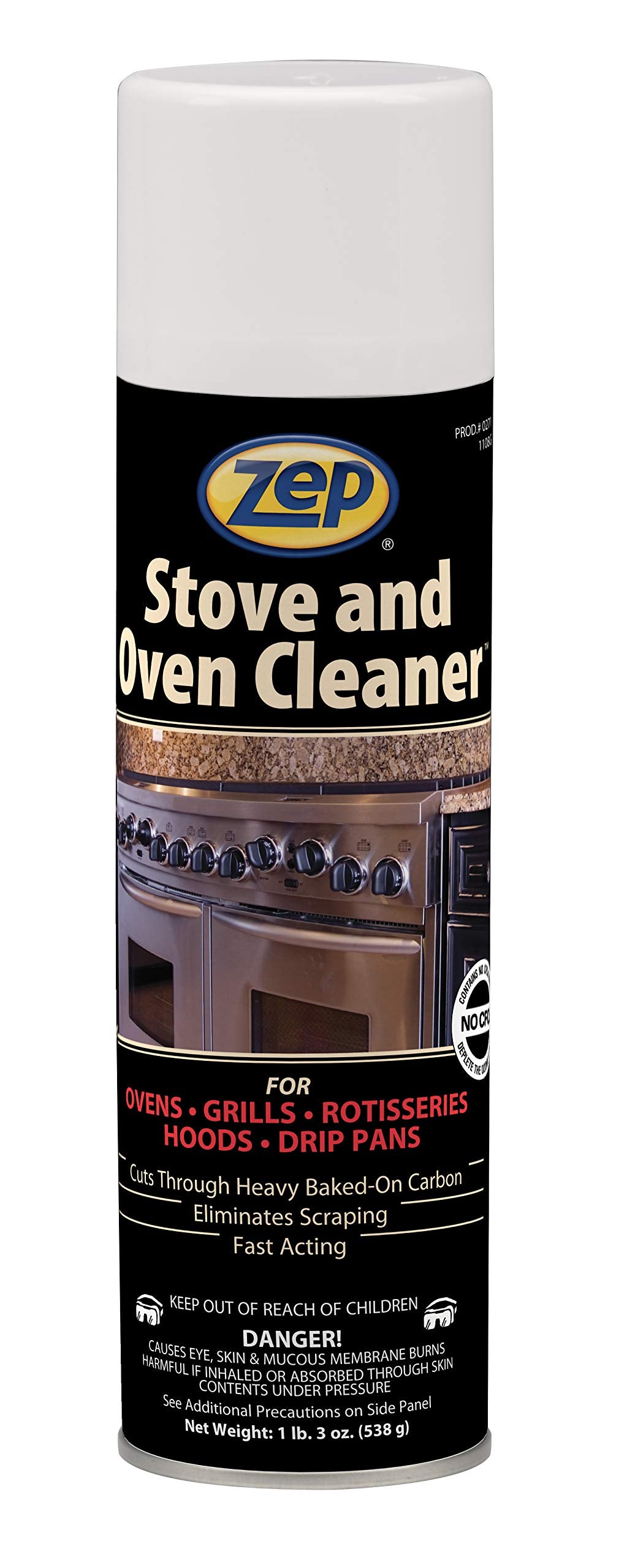 Zep Heavy-Duty Foaming Oven and Stove Cleaner - 19 oz (Case of 12) 27101 - Commercial Strength, Clings to sides, Hoods, and Racks