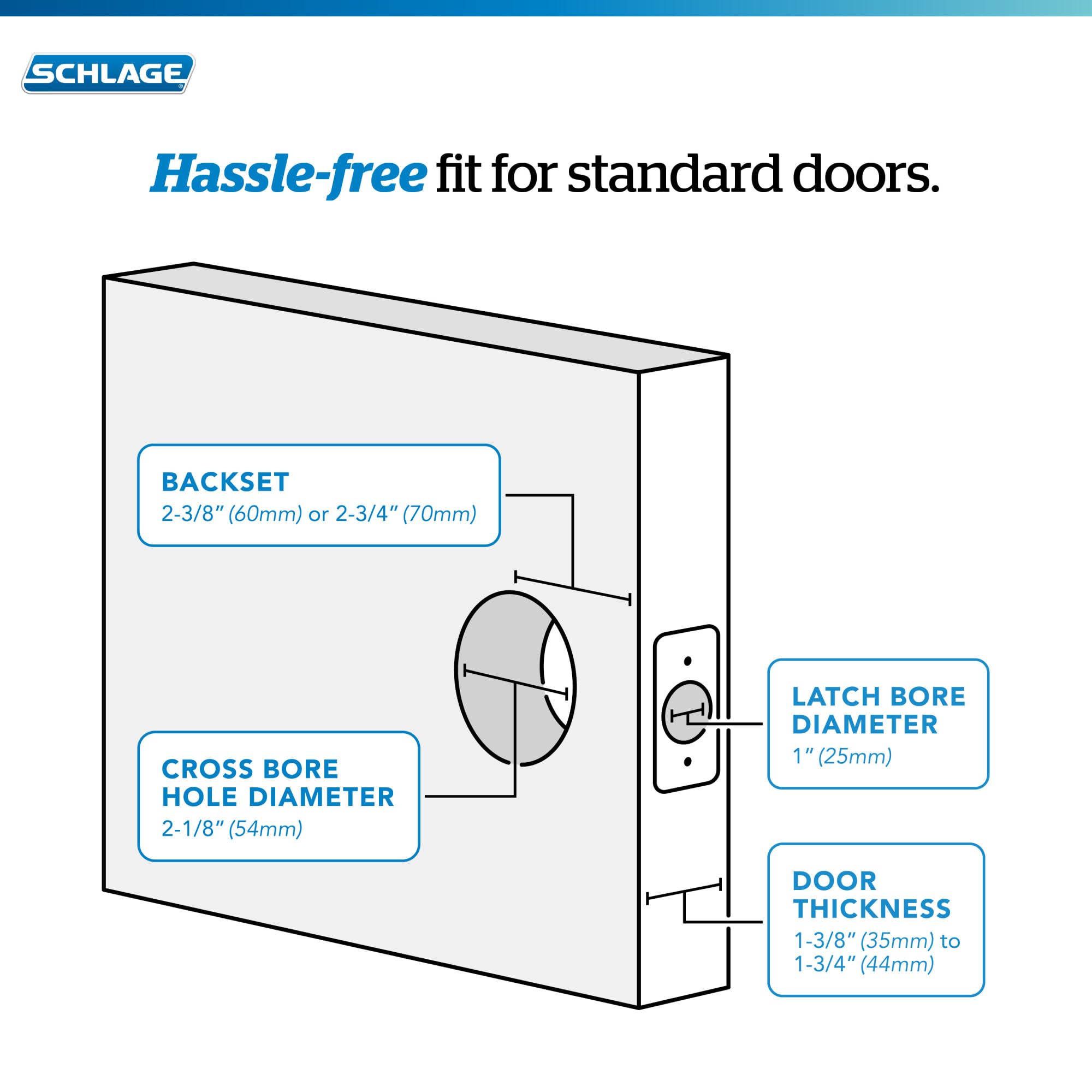 Schlage F10 LAT 716 Latitude Door Lever, Hall & Closet Passage Lock, Aged Bronze