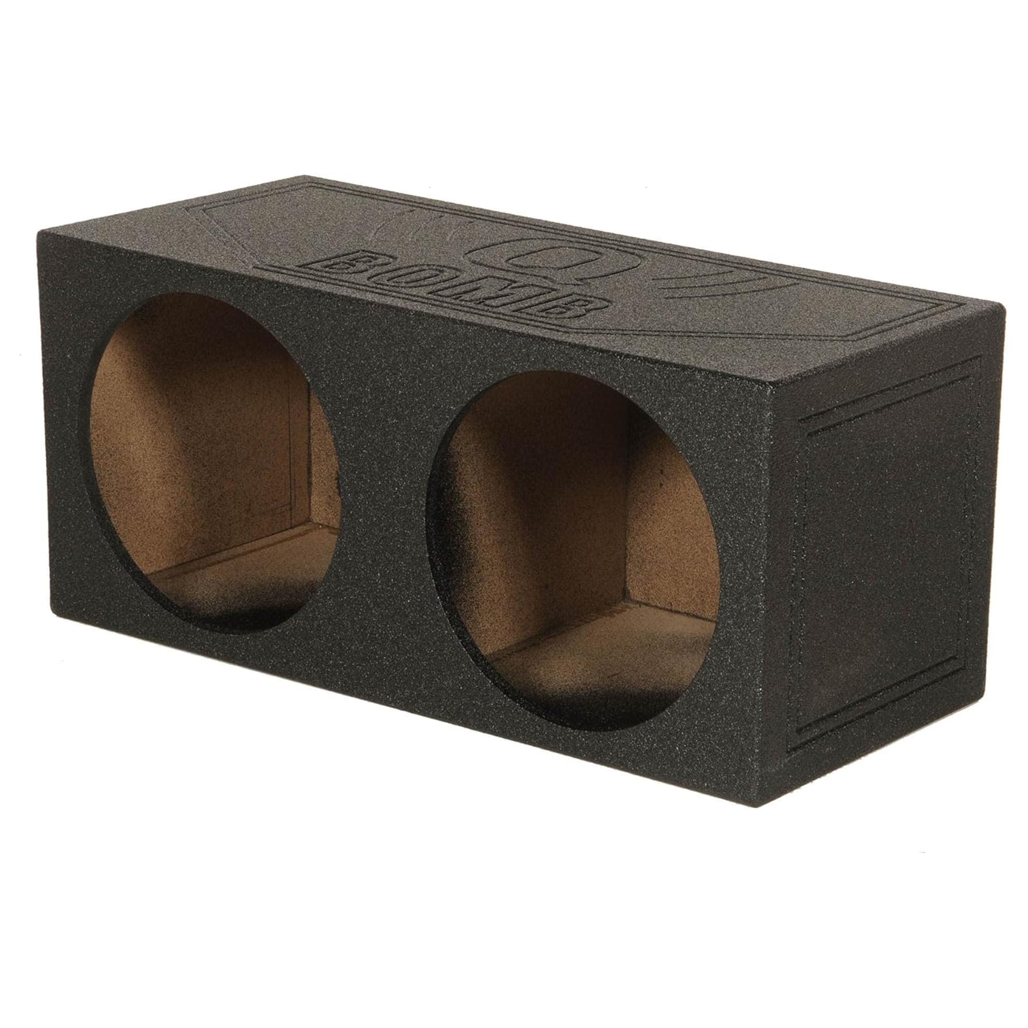 QPower 12 Inch Dual Subwoofer Box, High-Performance Vented Speaker Enclosure, Black - Car Audio and Sound System Accessories - Portable Equipment for Subwoofers