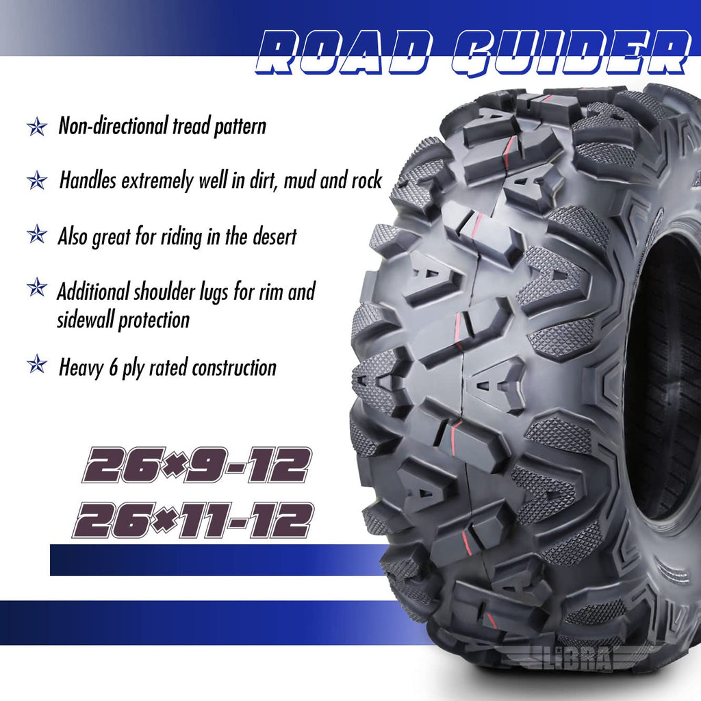 Roadguider ATV/UTV Tires 26x9-12 26x9x12 6PR 10277, Set 4 …