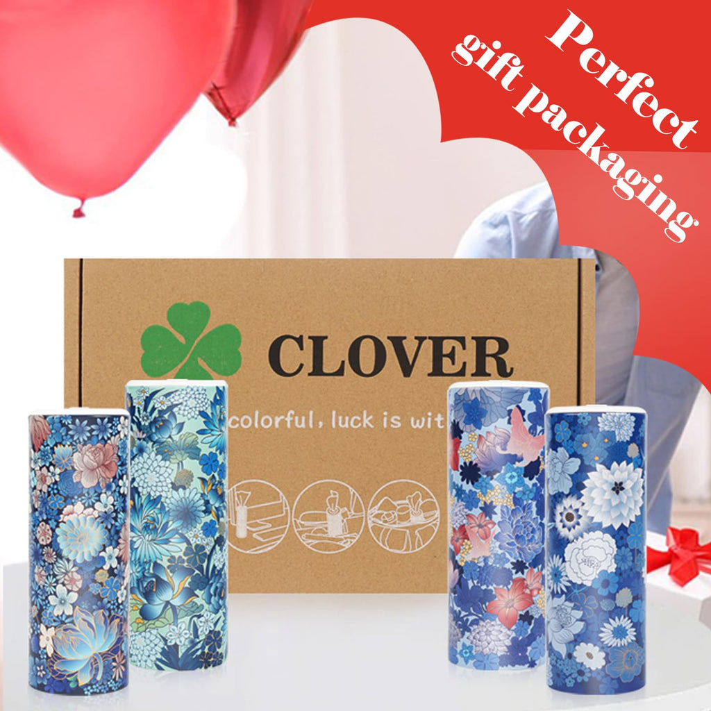 Car Round Canned Tissue Box Cup Holder Facial Tissues,Cylinder Tube Face Towel,4 Canister 3-Ply Car Napkins for Travel Tissue Bulk Fit Home,Office,School by CLOVER