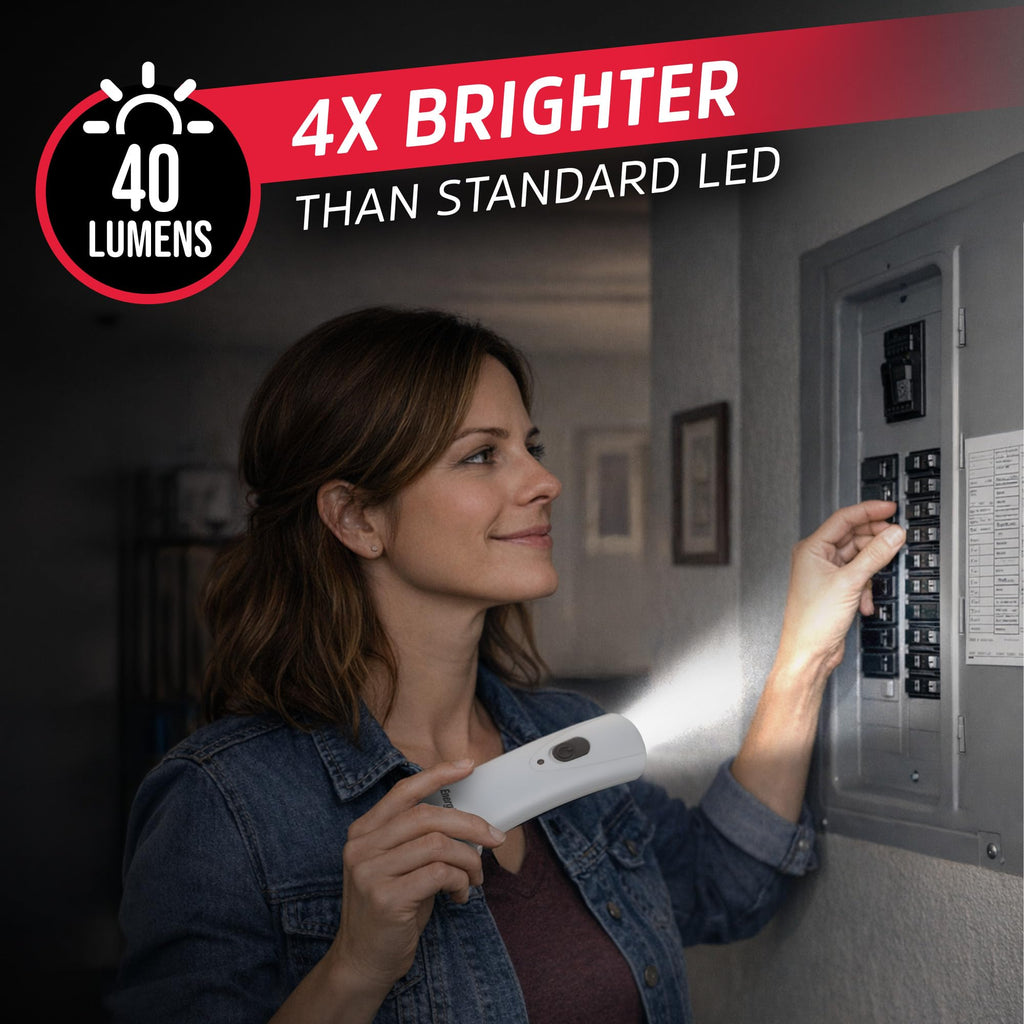 Energizer Auto-On LED Flashlights Rechargeable for Home Power Failure, Plug in LED Flashlight for Power Outage, Night Light, Hurricane Preparedness