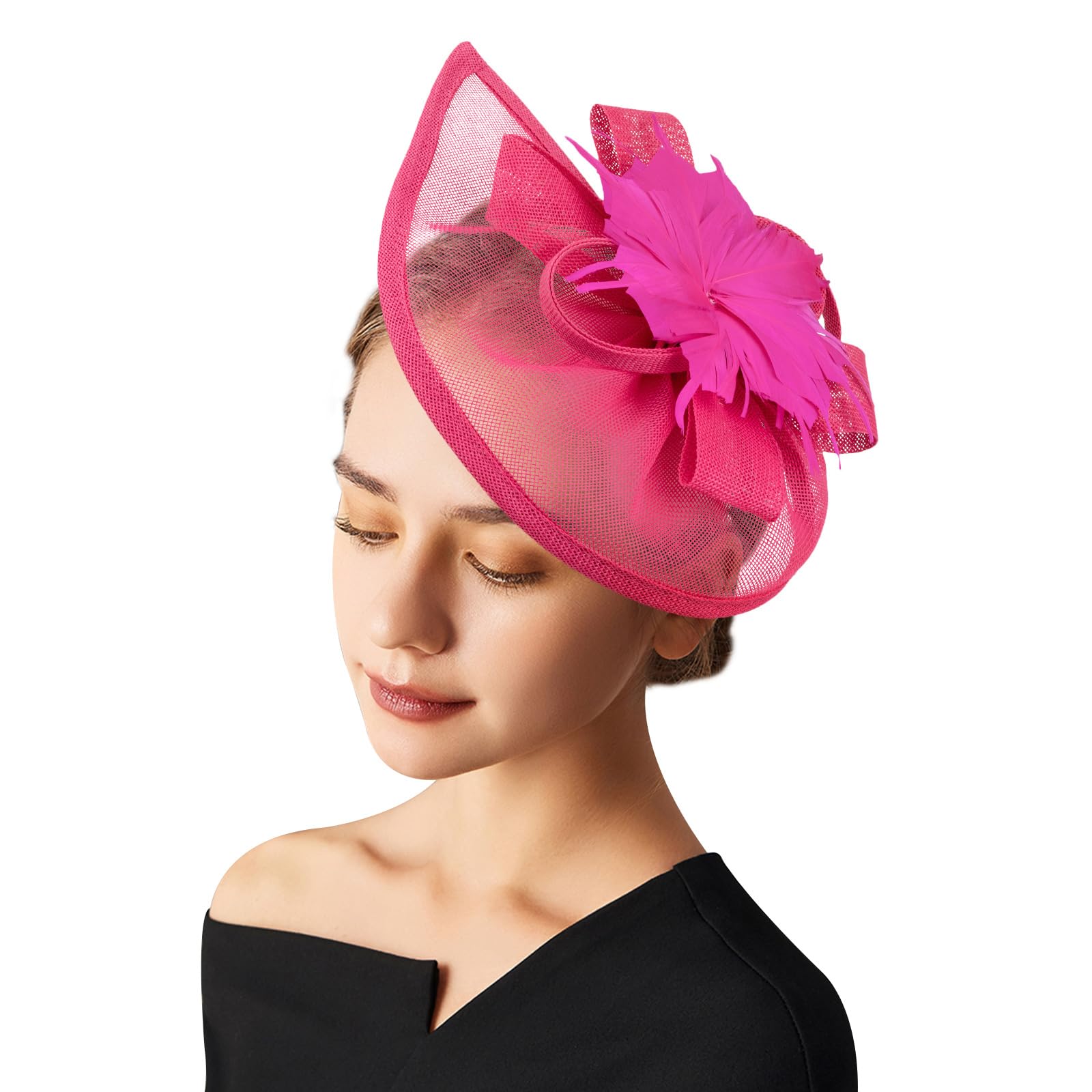 AQOKKA Women Fascinators Hats Flower Fascinators with Headband and Clip Tea Party Headwear for Women and Girls