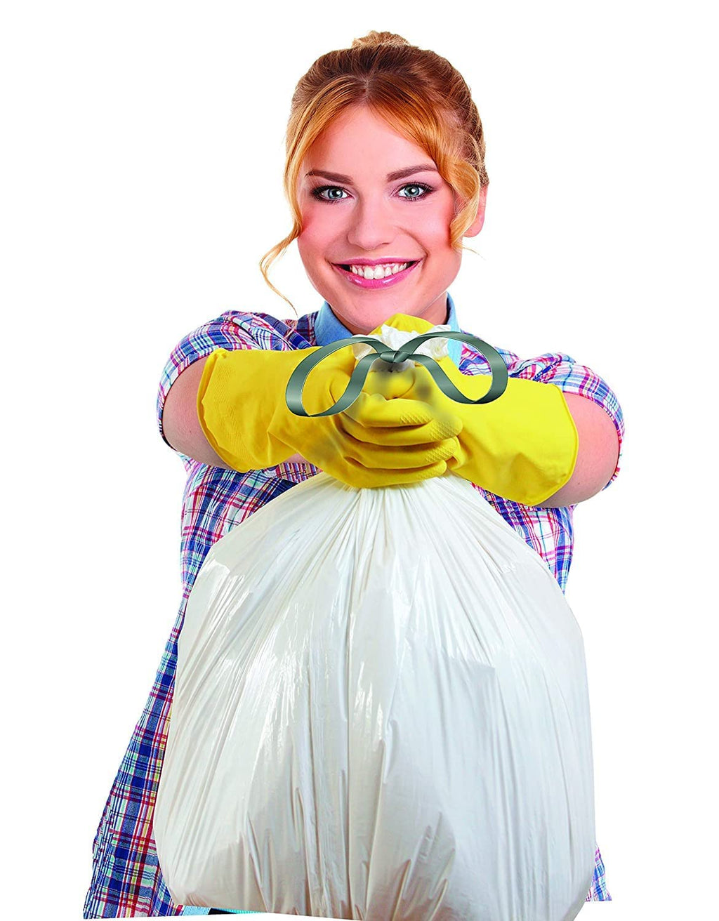 Ultrasac 18 Gallon 2.0 MIL White Drawstring Trash Bags - 25" x 28" - Pack of 50 - For Home, Outdoor, Industrial, & Commercial