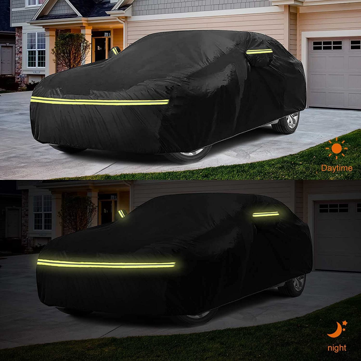Waterproof Car Cover Replace for 1964-1978 Ford Mustang, 6 Layers All Weather Custom-Fit Mustang Full Car Covers with Zipper Door for Snow Rain Dust Hail Protection (1964-1978)