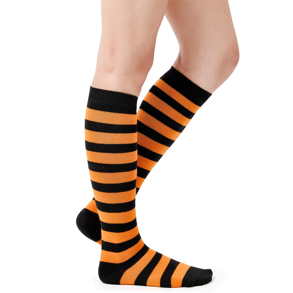 Century Star Knee High Striped Socks for Women - Long Thin Tube Sports Thigh High Socks Tall Stockings