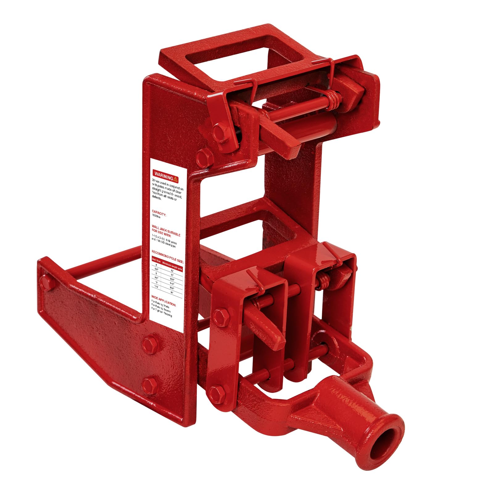 Sebupar Wall Jack, Portable Wall Jacks for Framing, Use with 1-1/2 X 3-1/2 in Fir Poles Or 1 in Od Steel Pipe, Malleable Casting Iron Wall Jack for Lifting Wall Beams, Capacity of Lifting 1,000 lbs