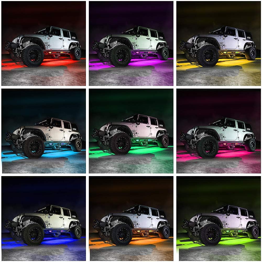 Car Underglow Lights, Bluetooth Dream Color Chasing StripLights Kit, 6 PCS Waterproof Exterior Car Lights with APP Control, 12V 300 LEDs Underbody Lights for All Cars