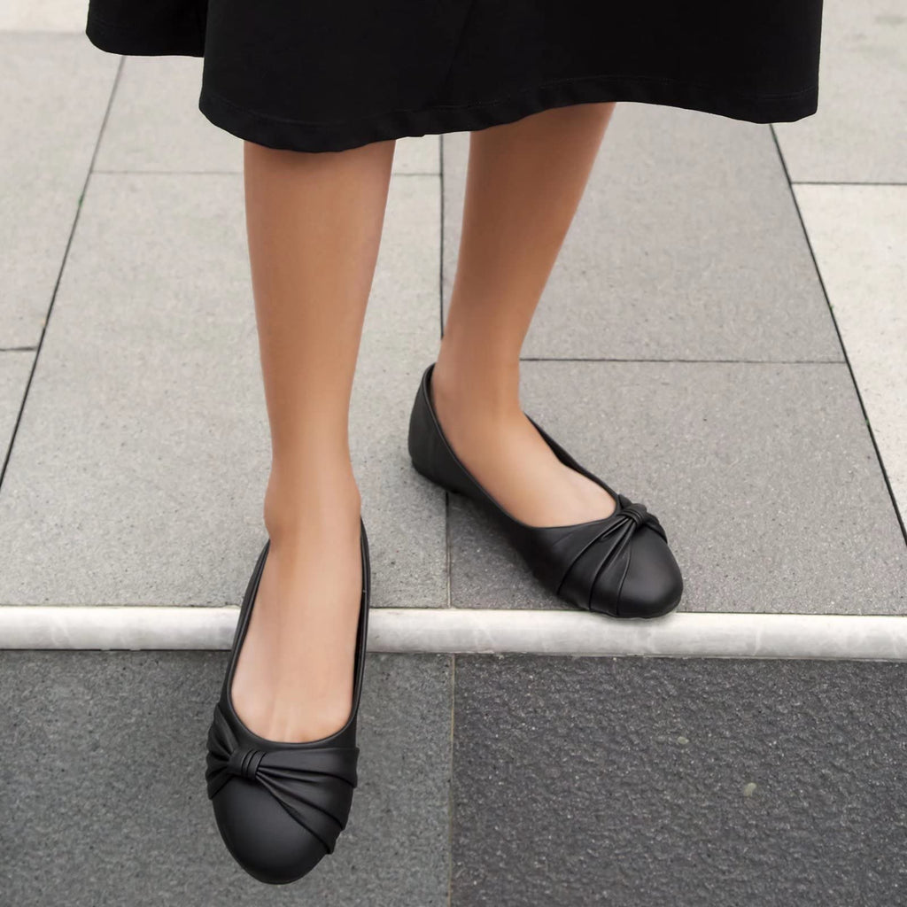 MaxMuxun Women's Flats Shoes Faux Suede Round Toe Ballet Dressy Flats Comfortable Slip On Walking Shoes