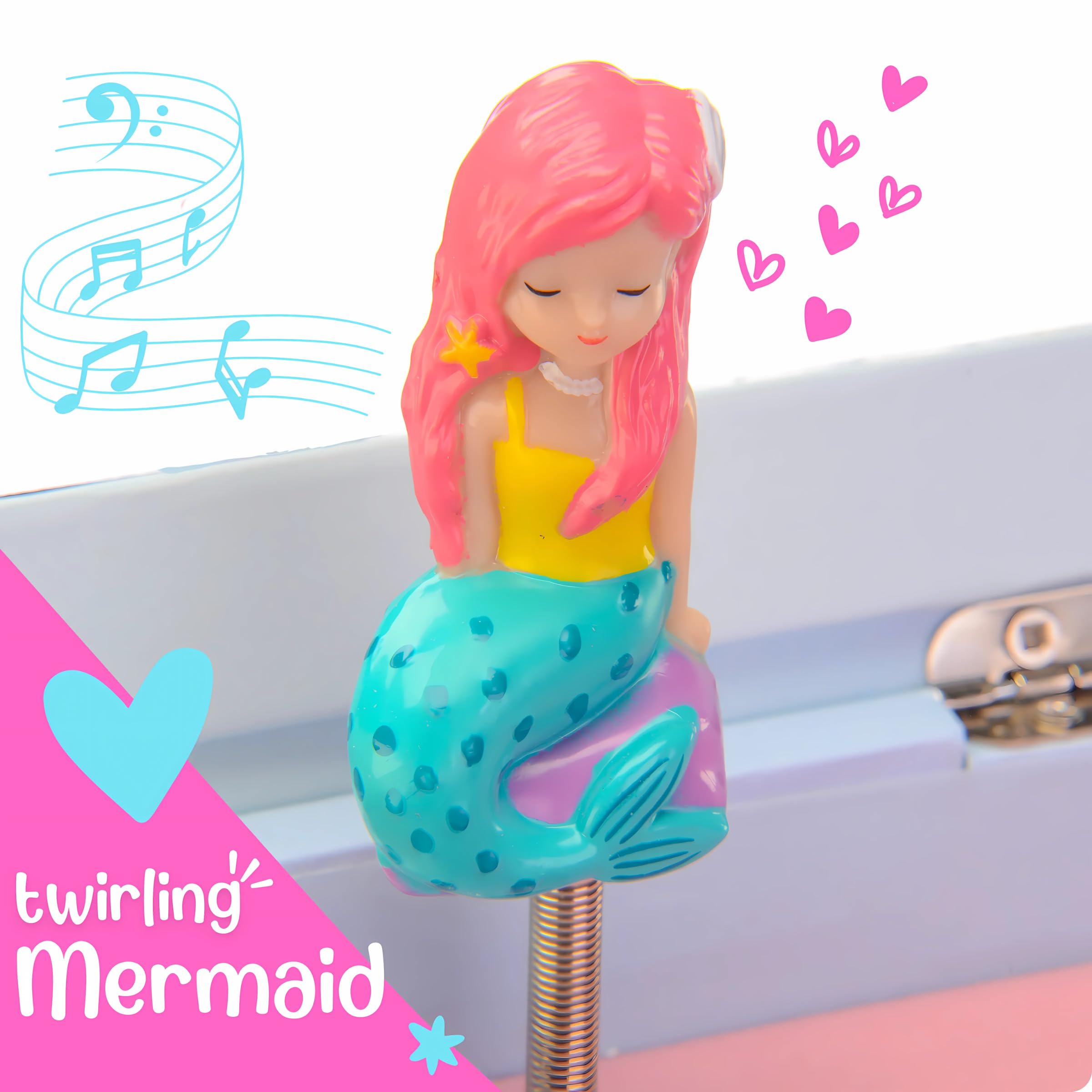 Giggle & Honey® Unicorn Musical Jewelry Box for Girls Unicorn Toys for Girls Age 4-6 Kids Jewelry Box with Drawers