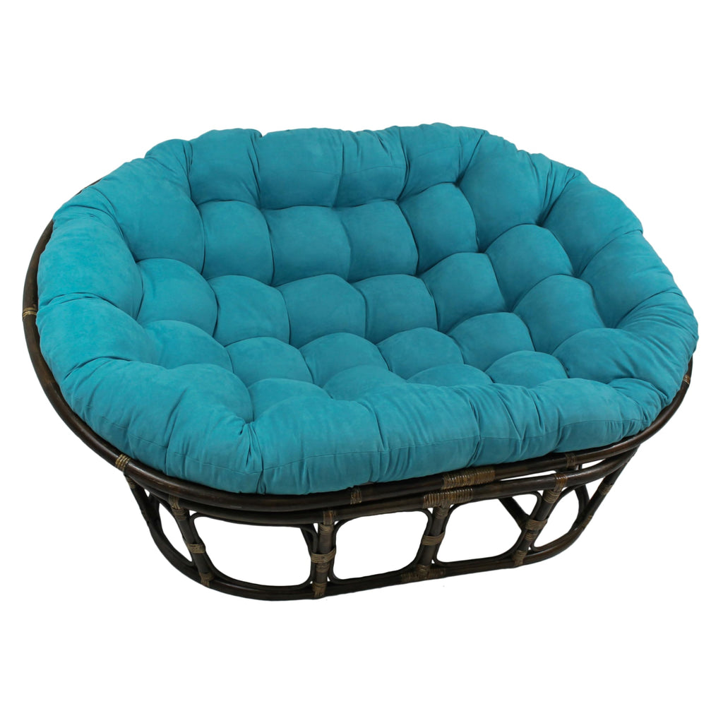 Blazing Needles Polyester Microsuede Double Papasan Cushion, 1 Count (Pack of 1), Aqua Blue