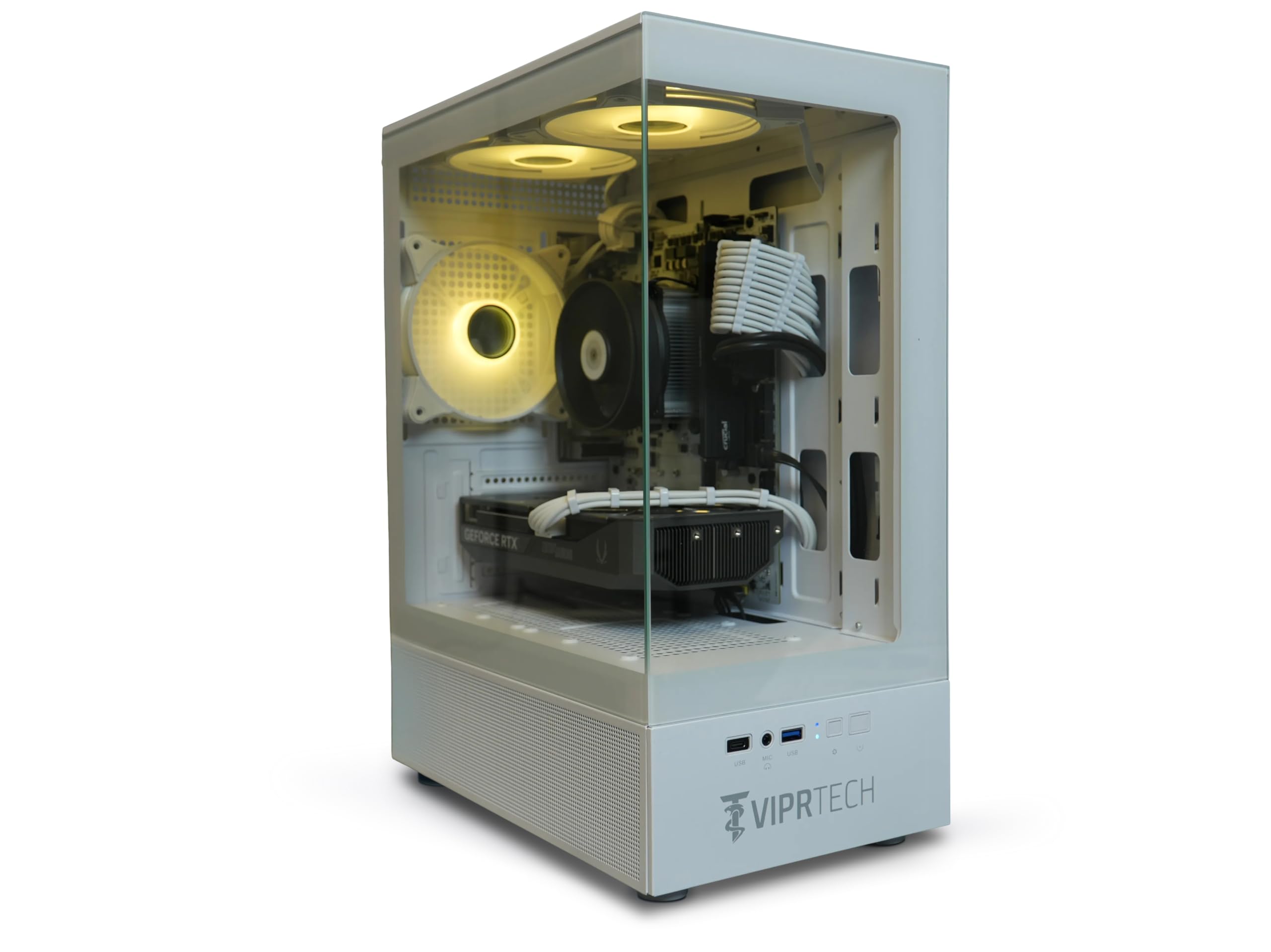 ViprTech Reaper 1.0 Gaming PC - AMD Ryzen 7 8700F (5.0Ghz Turbo), GeForce RTX 5060 Ti 8GB, 16GB DDR5, 1TB SSD, VR-Ready, WiFi BT USB-C, Win 11, Gaming Desktop Computer Prebuilt, Black