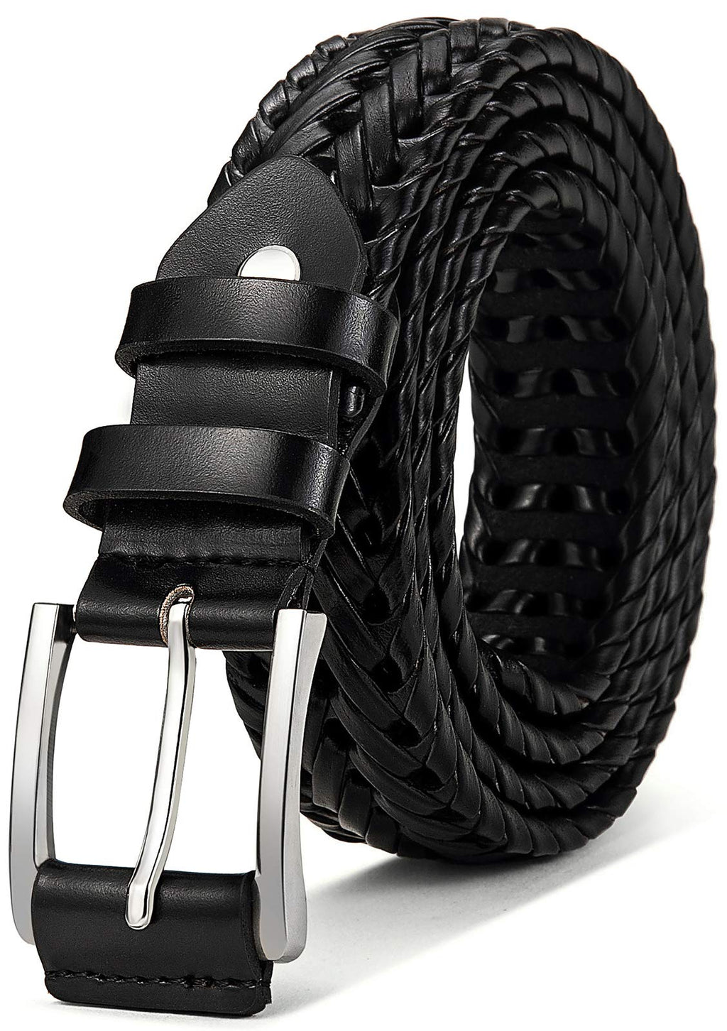 BULLIANT Mens Belts,Leather Woven Braided Belts for Gift Men Casual Jeans Golf
