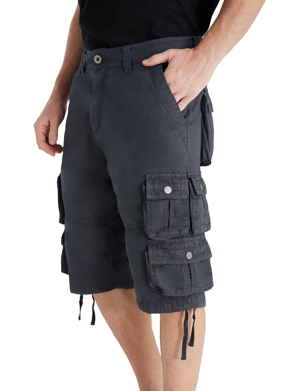 YGREYG Mens Cargo Shorts Long Capri Below The Knee Shorts 3/4 Relaxed Fit Long Shorts with Pockets