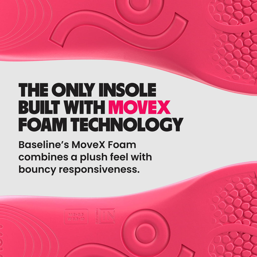 MOVE Baseline - All-Purpose Insoles - Sock Liner - Ultra Thin Shock Absorption - Maximum Freedom of Movement and Energy Return for Cleats, Shoes, Running, Basketball, Baseball (M4-4.5/WM 5.5-6)