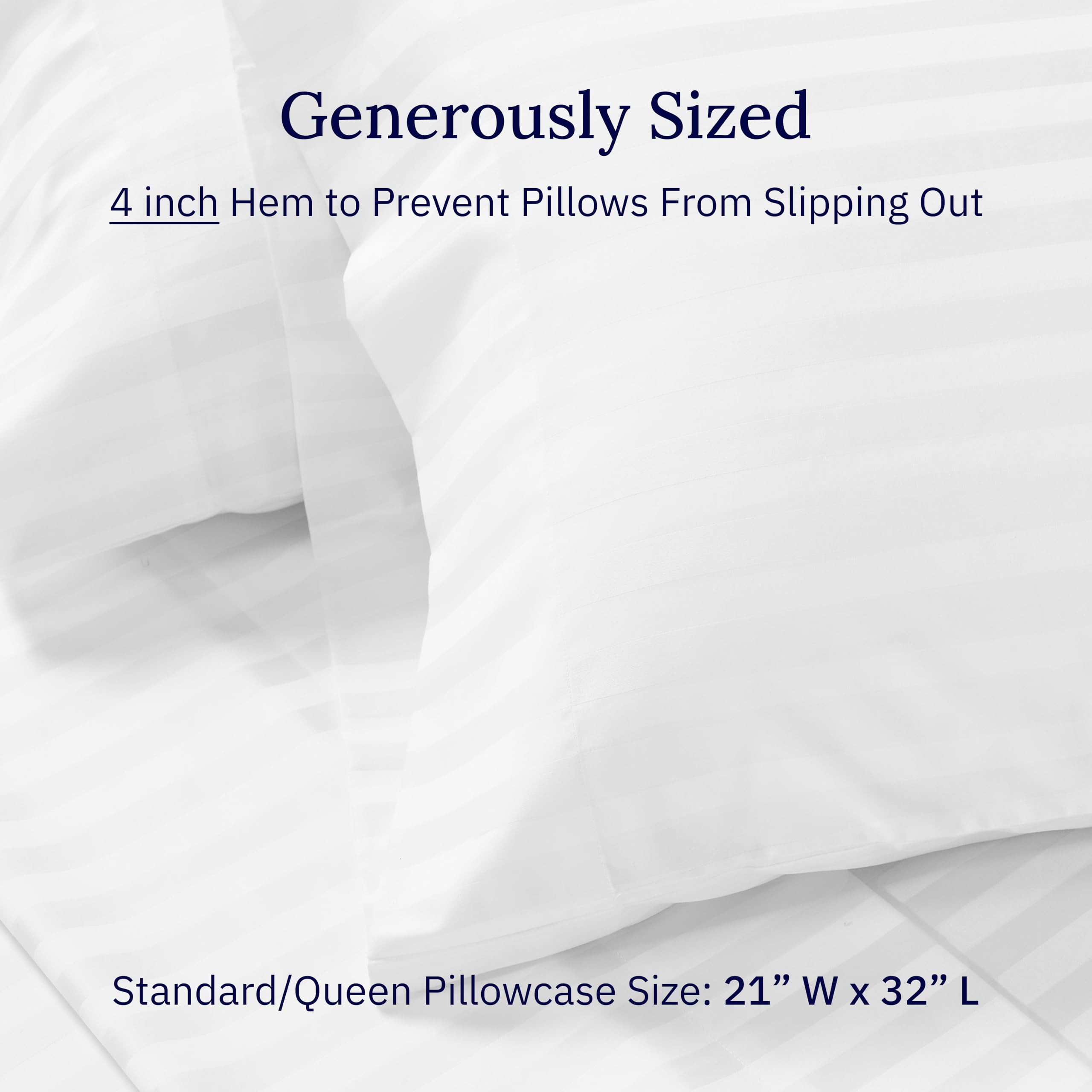 CALIFORNIA DESIGN DEN Soft & Silky 500 Thread Count 100% Cotton is Cool & Smooth, White Pillowcases Queen Size Fits Standard & Queen Pillows (Pure White)