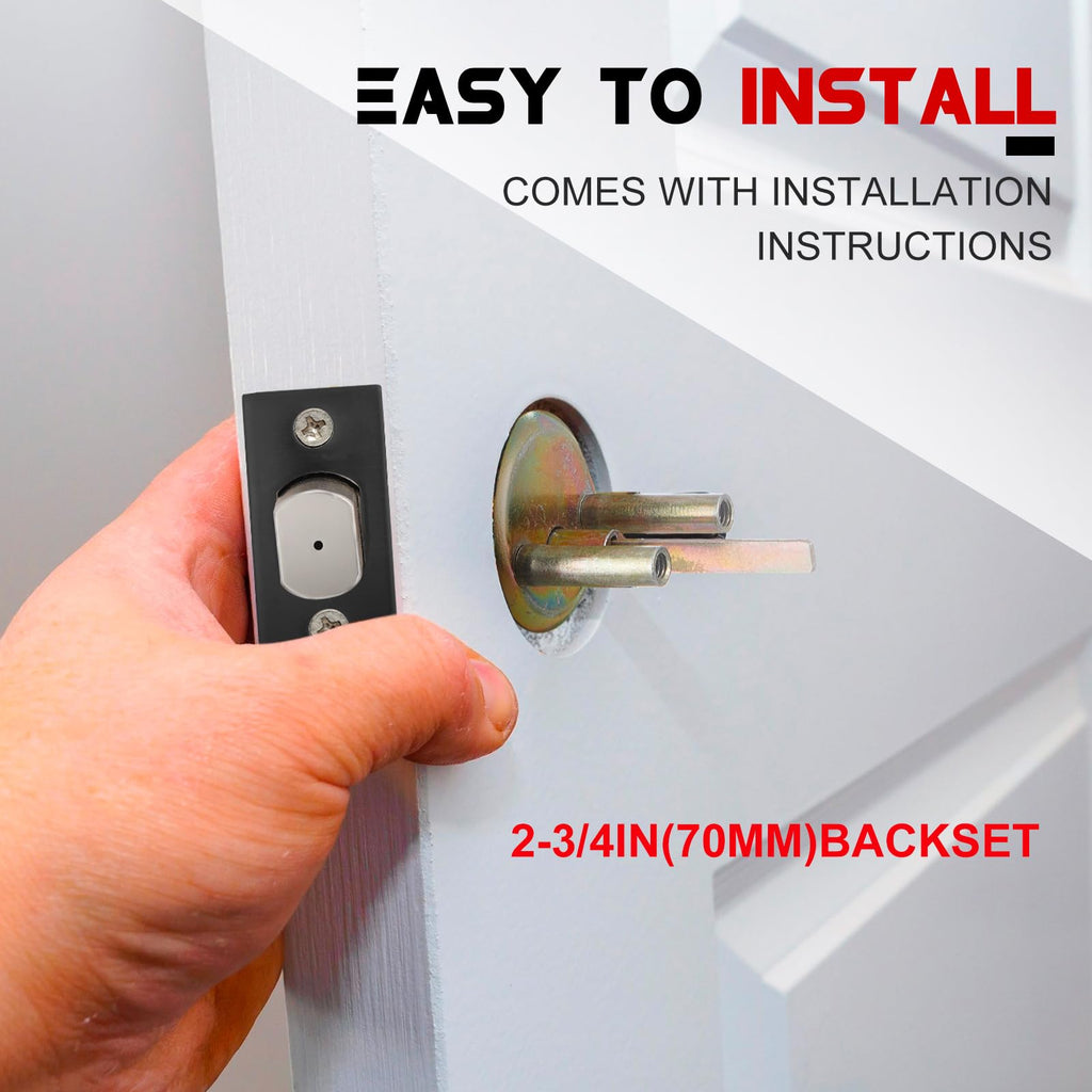 Tandefio 1 Pcs Vacant Occupied Bathroom Lock, in Use Deadbolt with Occupancy Indicator, 304 Stainless Steel, Fit Door Thickness 1 3/8" to 2", Not Adjustable, for Restaurants, Hotels, Offices (Black)