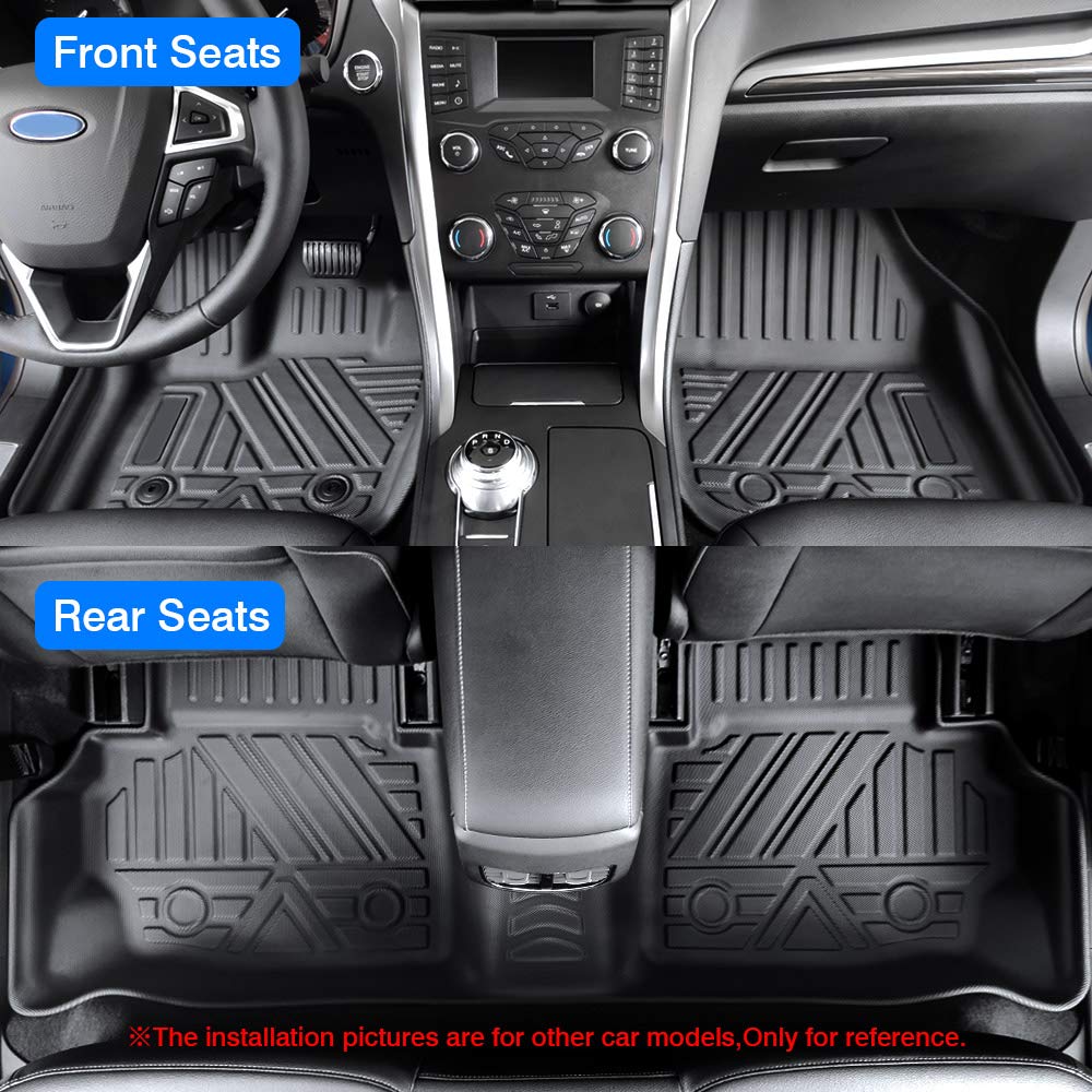 KUST Floor Mats for Tesla Model S Accessories 2012-2024 2025 (Not for Plaid/Long Range) Custom Fit Floor Liners A ll Weather Protection 1st & 2nd Row High Edge Non-Slip