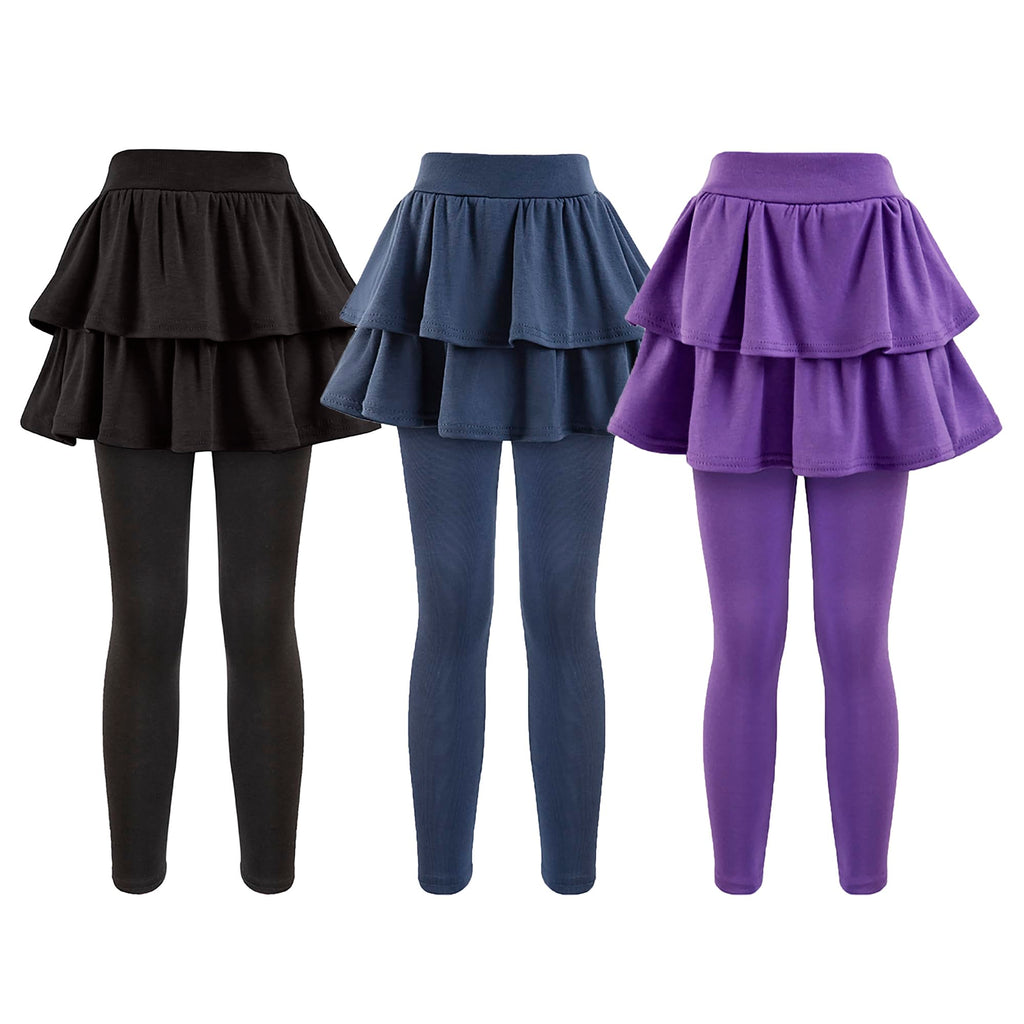 Girls School Uniform Pants Leggings with Skirts Stretch Warm Jegging 4-12 Years
