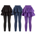 Girls School Uniform Pants Leggings with Skirts Stretch Warm Jegging 4-12 Years